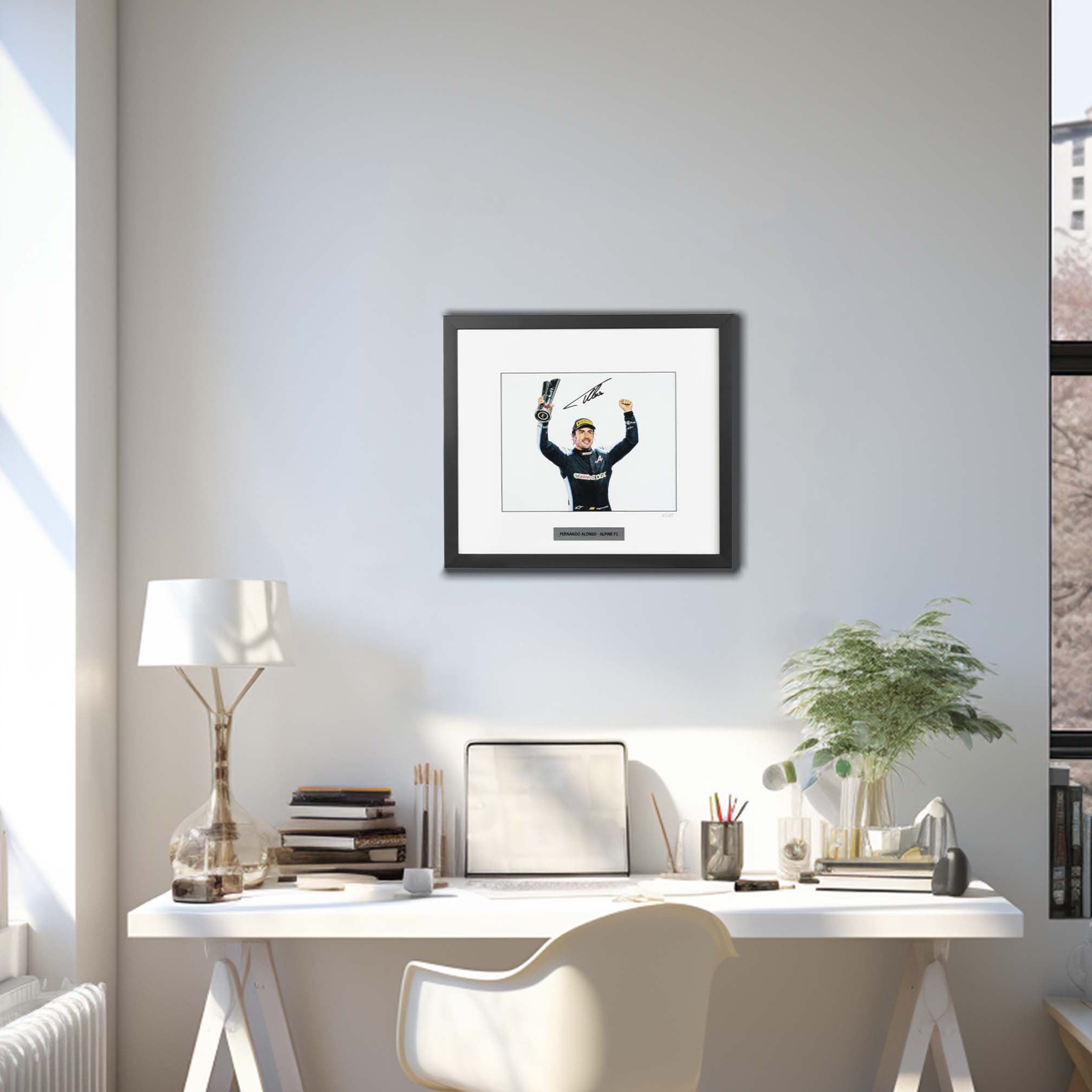 2021 Fernando Alonso Signed Alpine Limited Edition /25 Framed F1 Photo