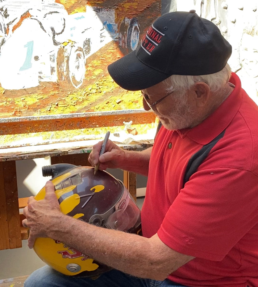 2000 Johnny Parsons Jr. Signed Race Used "Getting Dirty" Sprint Car Helmet