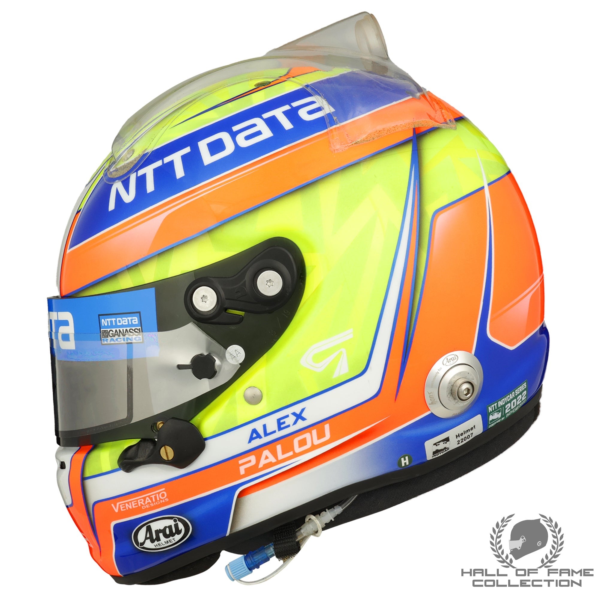 2022 Alex Palou Signed Laguna Seca Race Win Used Chip Ganassi Racing IndyCar Helmet