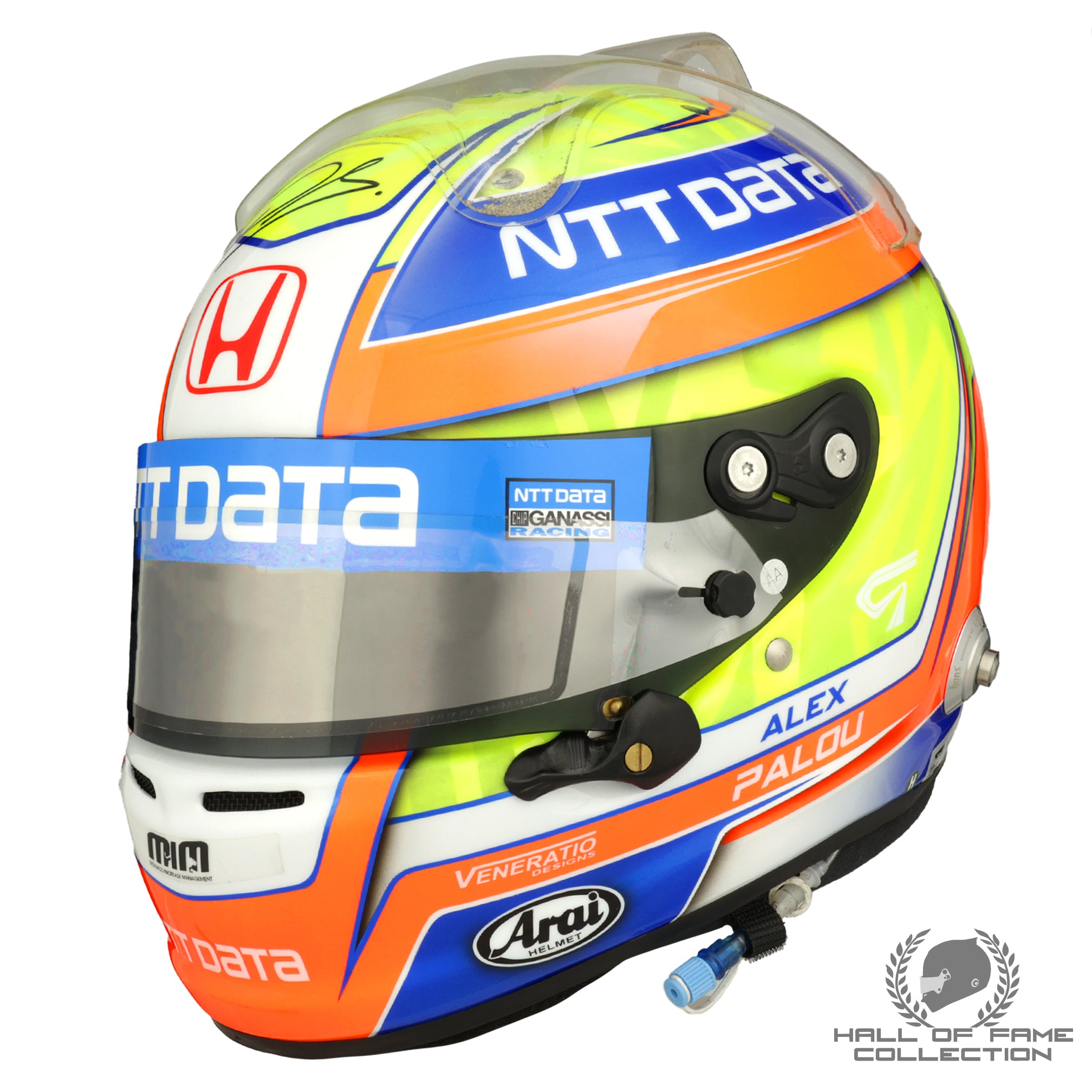 2022 Alex Palou Signed Laguna Seca Race Win Used Chip Ganassi Racing IndyCar Helmet