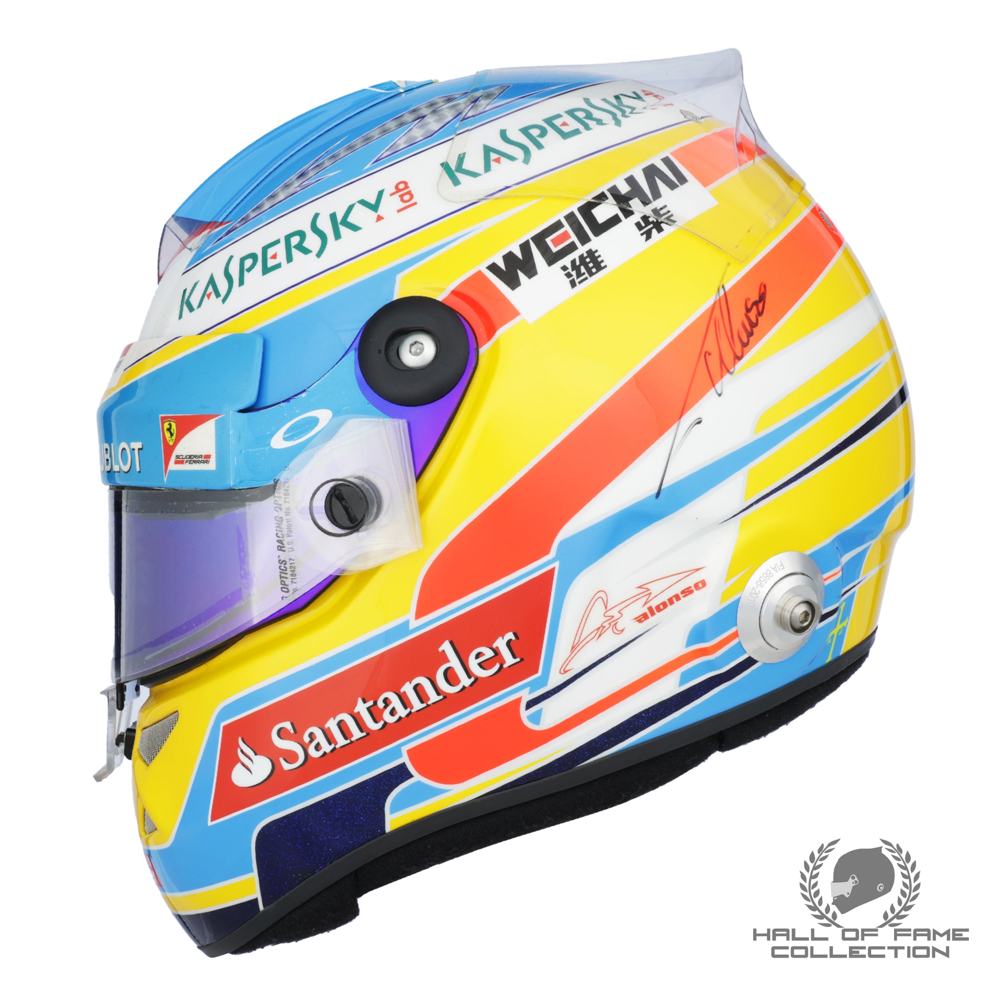 2014 Fernando Alonso Signed Race Used Scuderia Ferrari Schuberth F1 Helmet