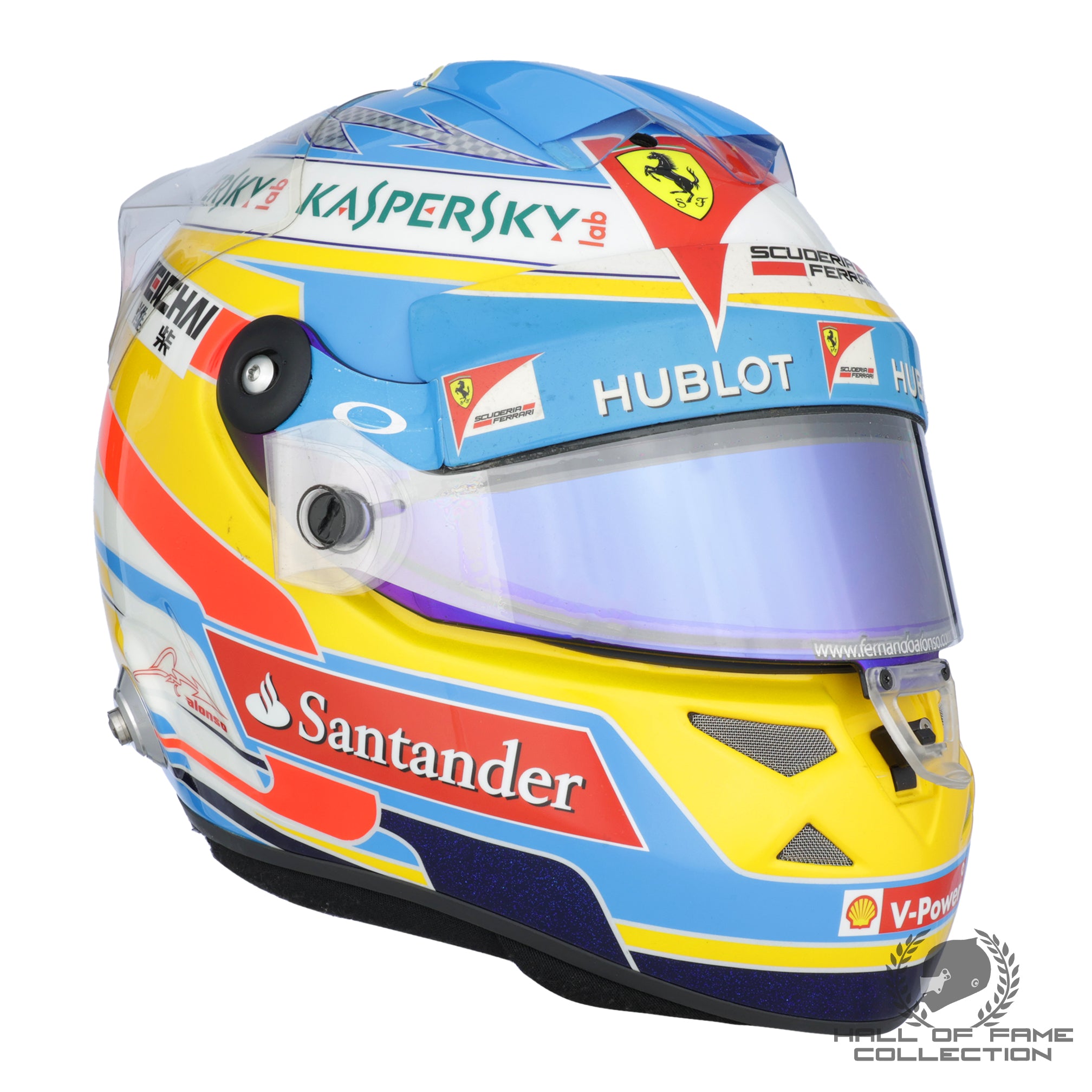 2014 Fernando Alonso Signed Race Used Scuderia Ferrari Schuberth F1 Helmet
