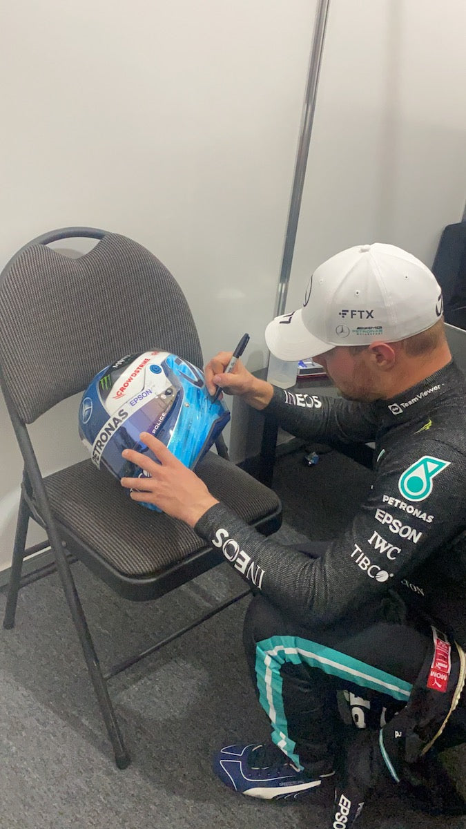 2021 Valtteri Bottas Signed Race Used Mexico GP Mercedes AMG F1 Helmet