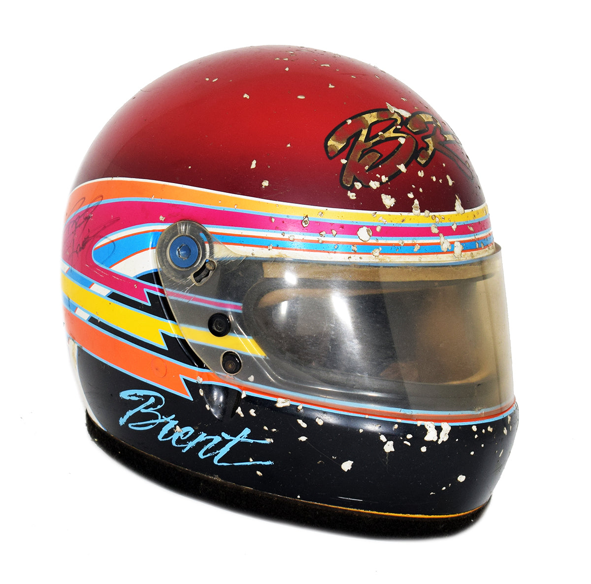 1990 Brent Kaeding Signed Race Used Sprint Car Helmet
