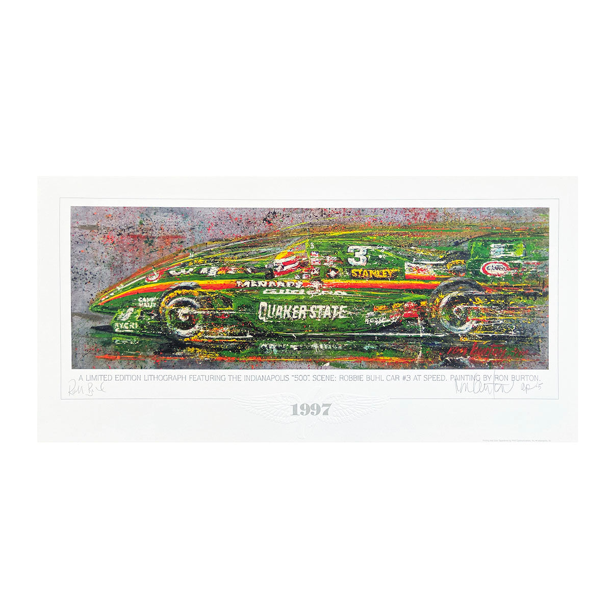 1996 Robbie Buhl Signed 'At Speed' Ron Burton Limited Edition Art Print
