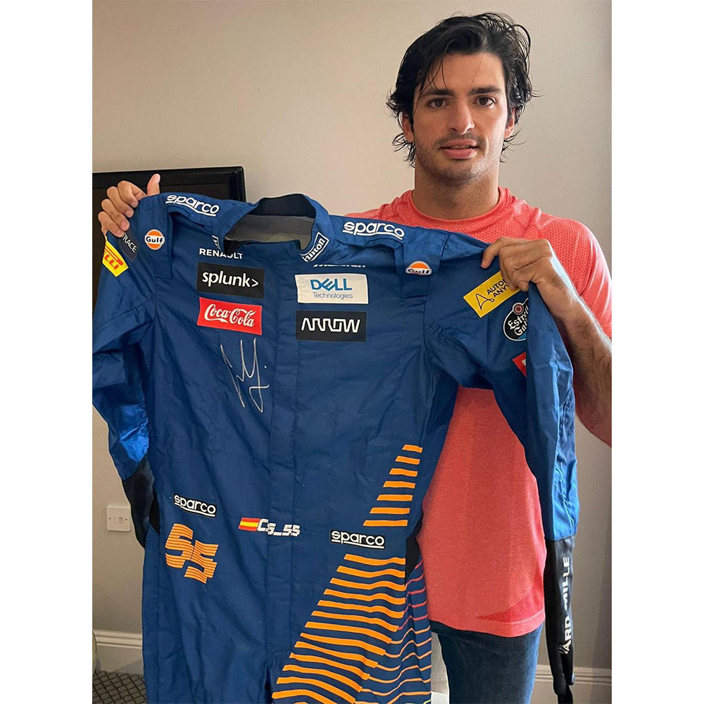 2020 Carlos Sainz Signed McLaren Promo Formula 1 Suit