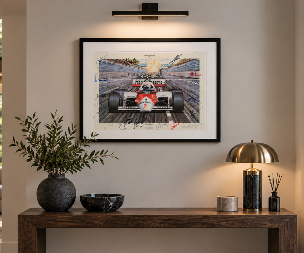 1986 Championship Moment Signed & Framed F1 Print
