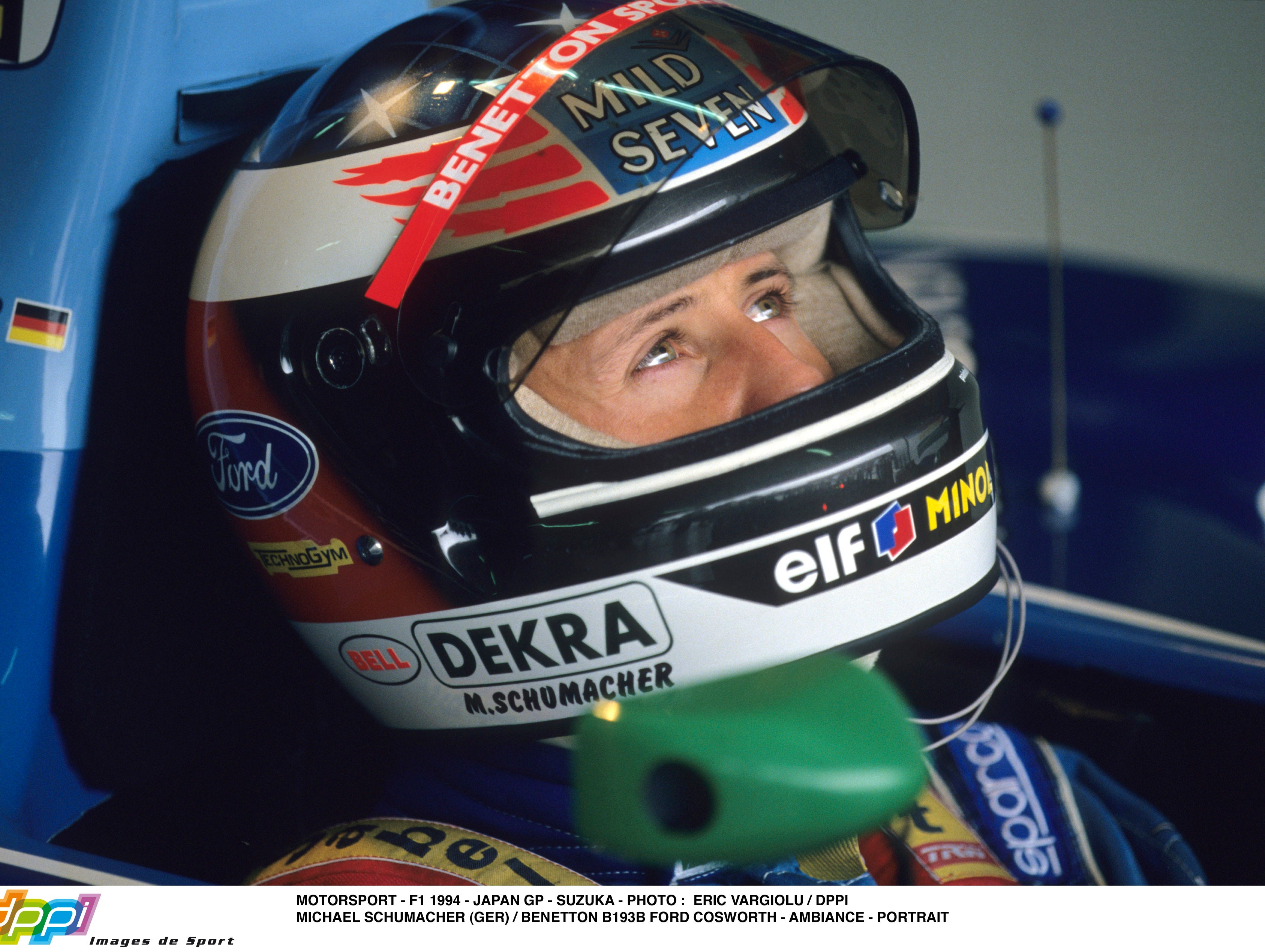 1994 Michael Schumacher Signed Replica 1st World Championship Benetton F1 Helmet