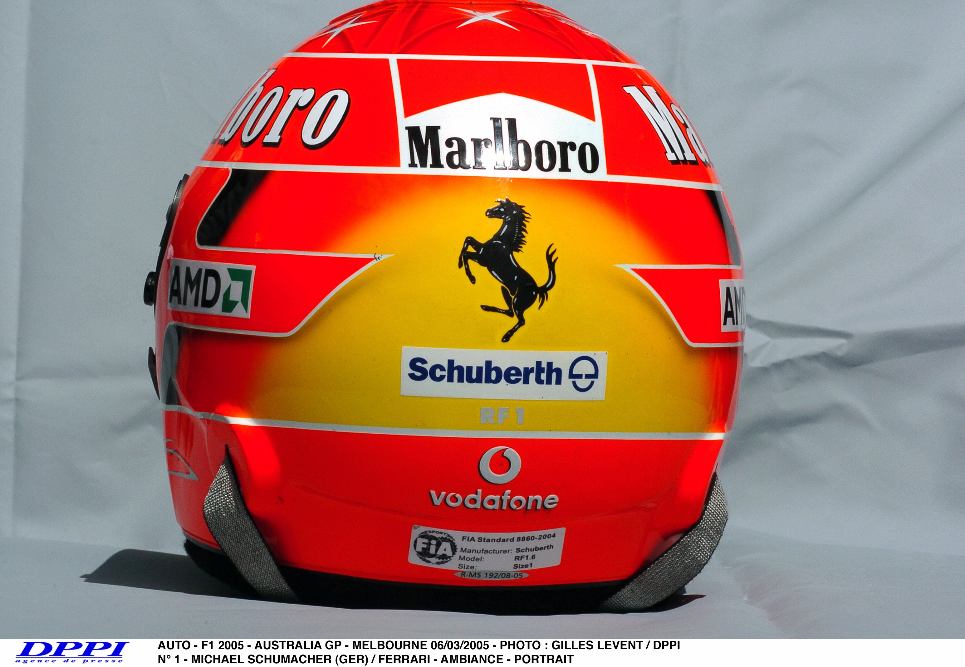 2005 Michael Schumacher Signed Australia/Malaysia Used Scuderia Ferrari F1 Helmet