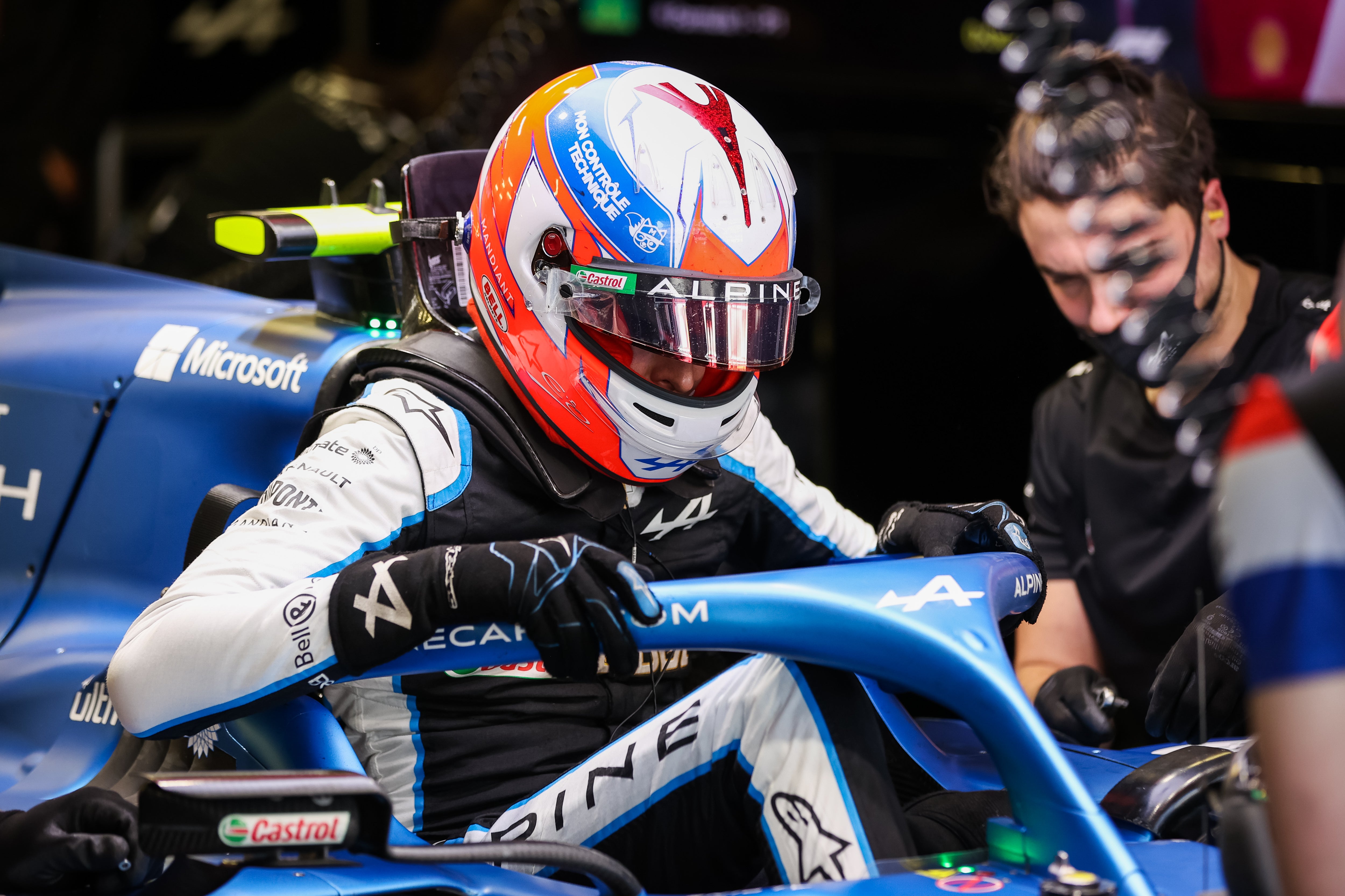 2021 Esteban Ocon Used Alpine F1 Gloves