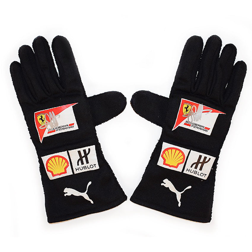2017 Sebastian Vettel Signed Scuderia Ferrari Puma Race Worn F1 Gloves