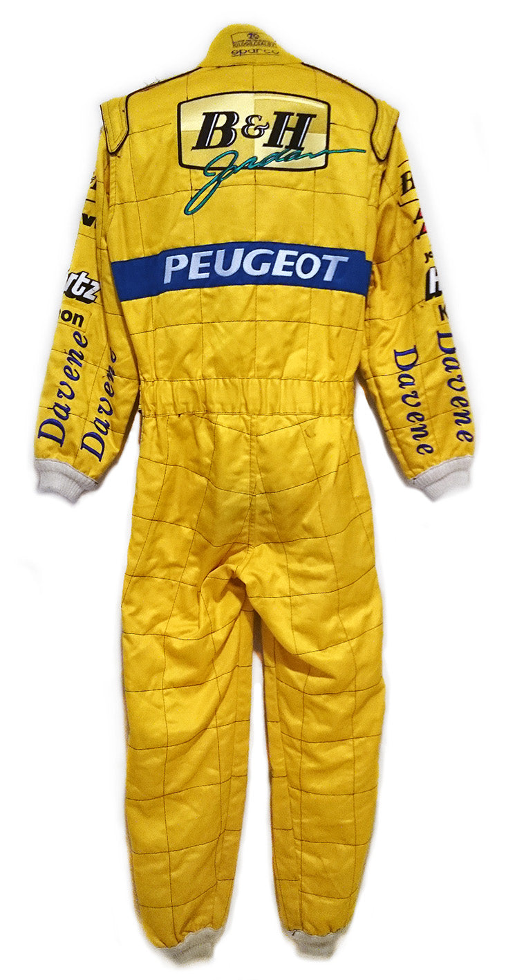 1996 Rubens Barrichello Signed Race Worn Jordan F1 Suit