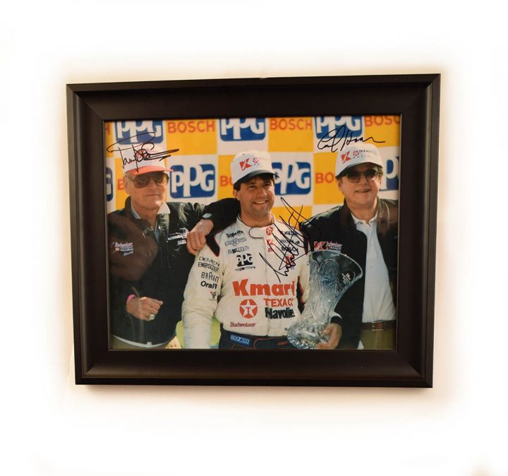 1996 Michael Andretti, Paul Newman and Carl Haas Autographed Photo