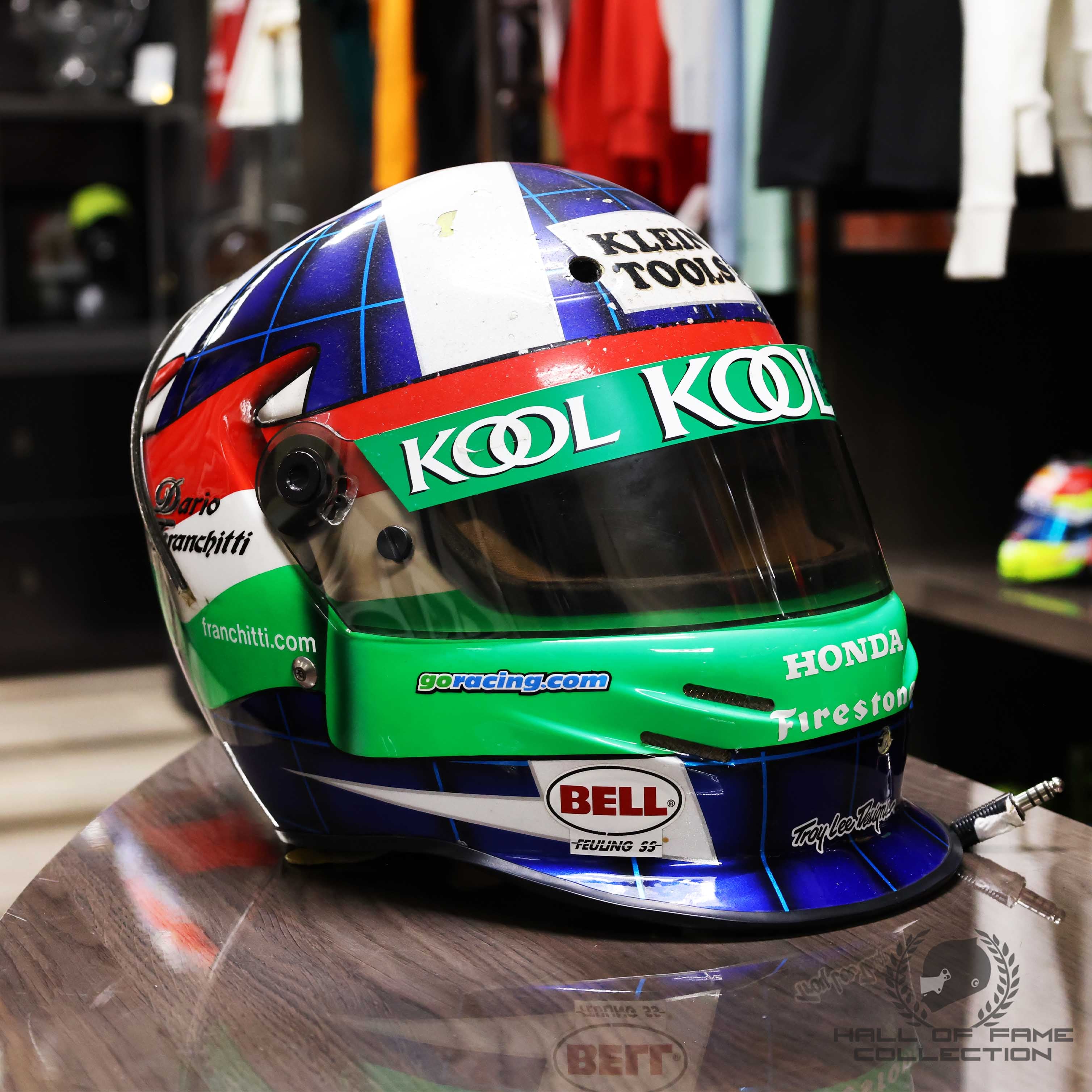 2000 Dario Franchitti Michigan 500 Race Used Team Green IndyCar Helmet