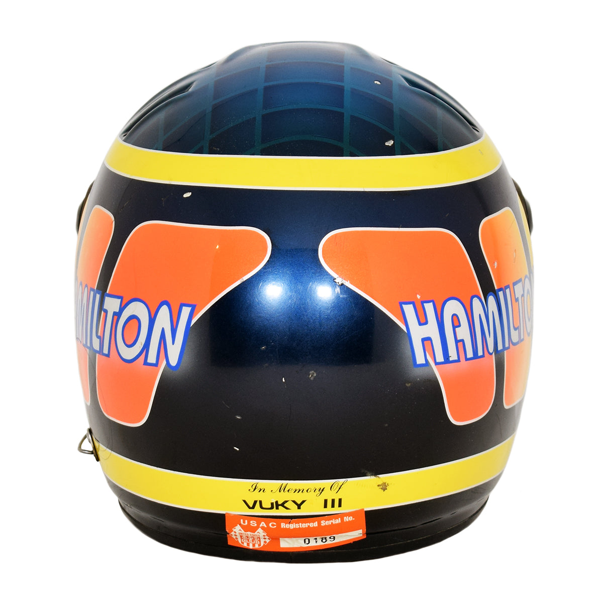 1993 Davey Hamilton Signed Indy 500 Used Simpson Shark IndyCar Helmet