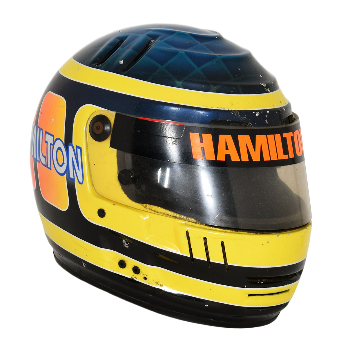 1993 Davey Hamilton Signed Indy 500 Used Simpson Shark IndyCar Helmet