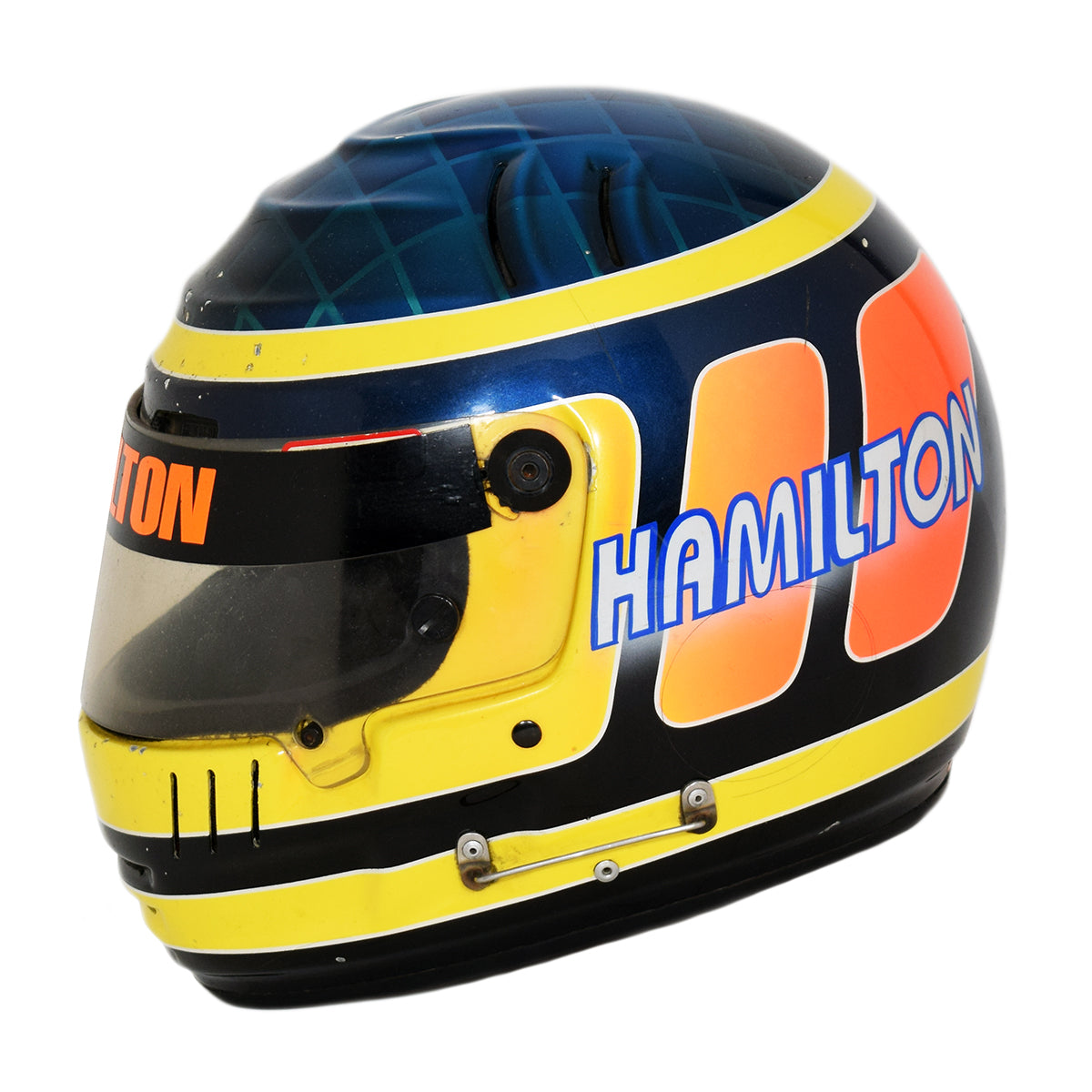 1993 Davey Hamilton Signed Indy 500 Used Simpson Shark IndyCar Helmet