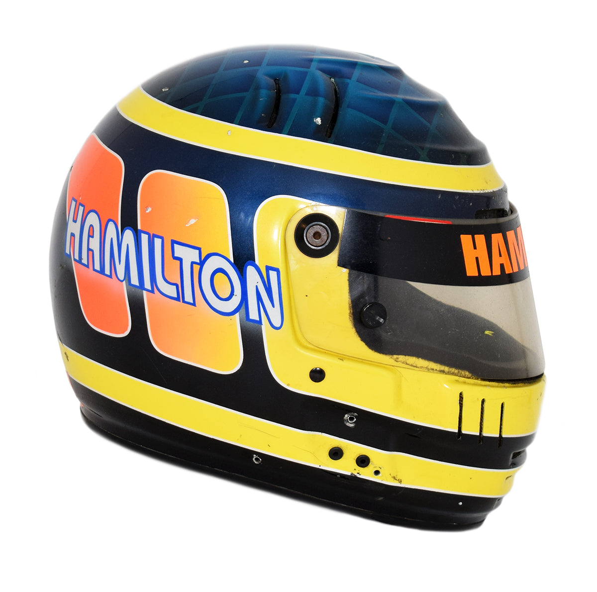 1993 Davey Hamilton Signed Indy 500 Used Simpson Shark IndyCar Helmet