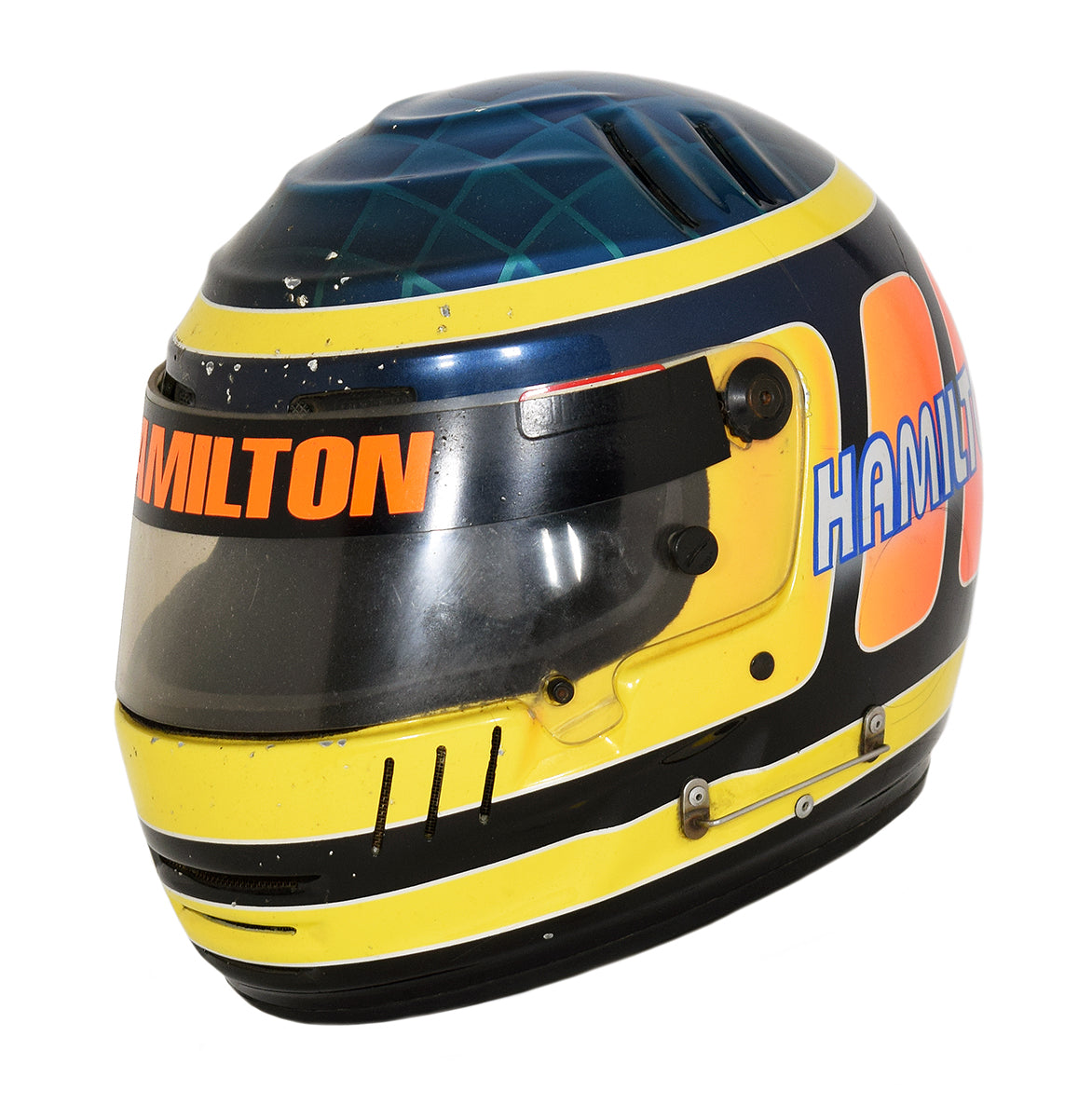 1993 Davey Hamilton Signed Indy 500 Used Simpson Shark IndyCar Helmet