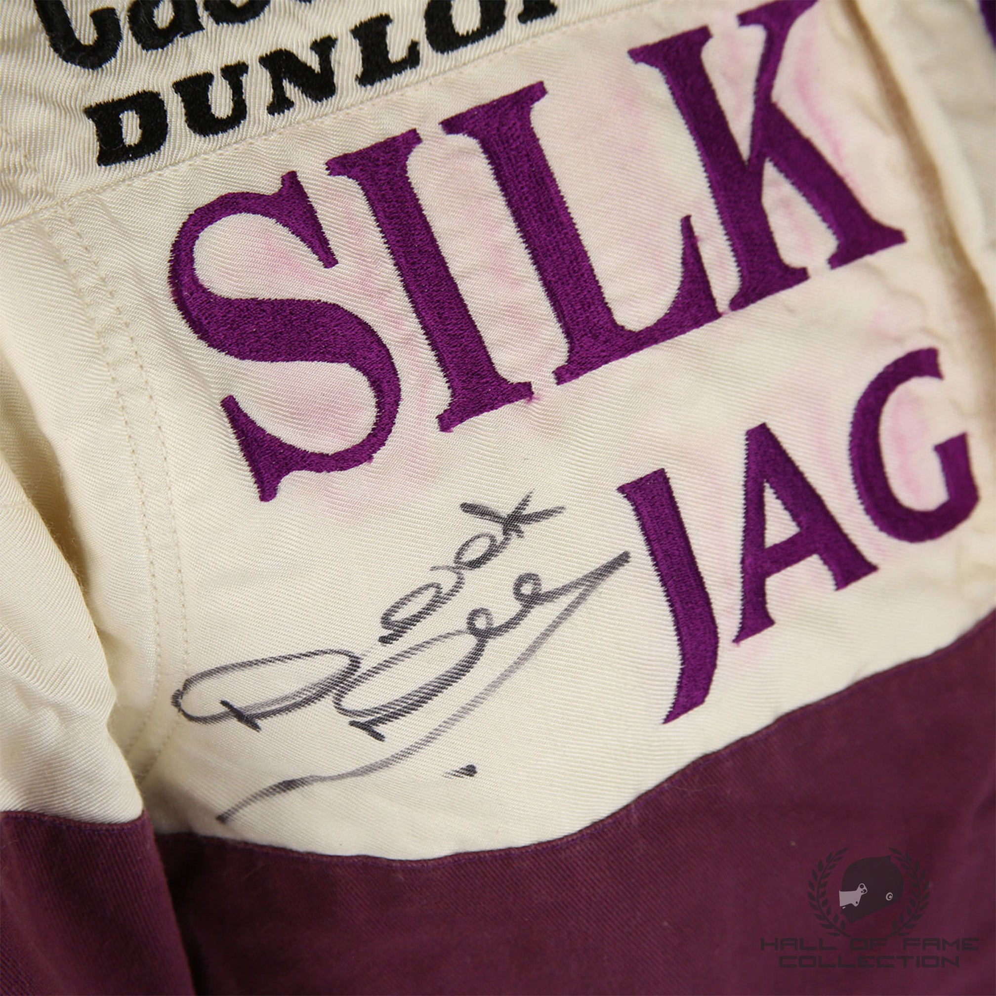 1989 Derek Daly Signed 24 Hrs of Le Mans Race Used Silk Cut Jaguar Sportscar Suit