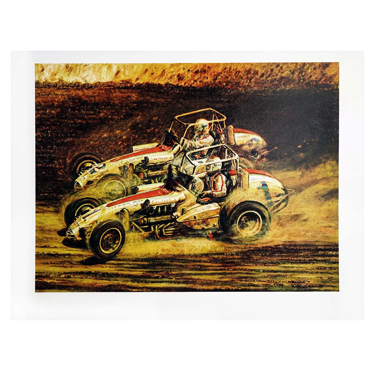 1974 Andretti Unser Duel In The Dirt Ron Burton Limited Edtion Art Print