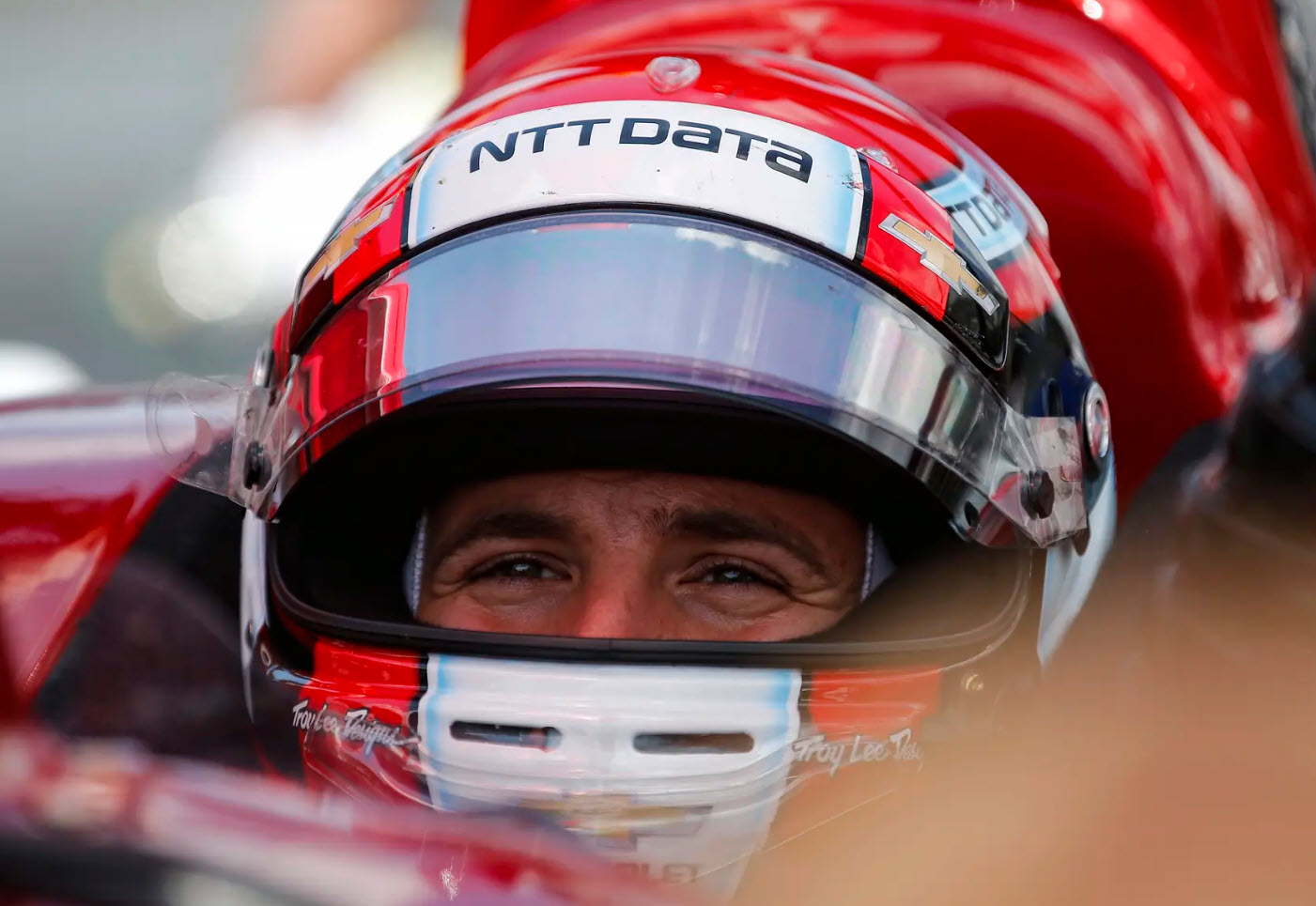 2019 Ed Jones Signed Indy 500 Used Ed Carpenter Racing Scuderia Corsa IndyCar Helmet