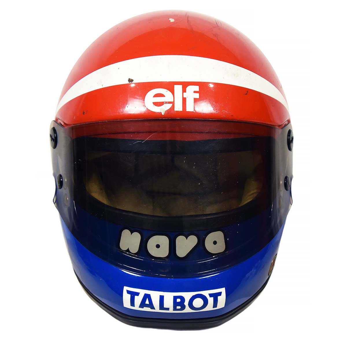 1982 Eddie Cheever Rare Race Used Nava Equipe Talbot Gitanes F1 Helmet