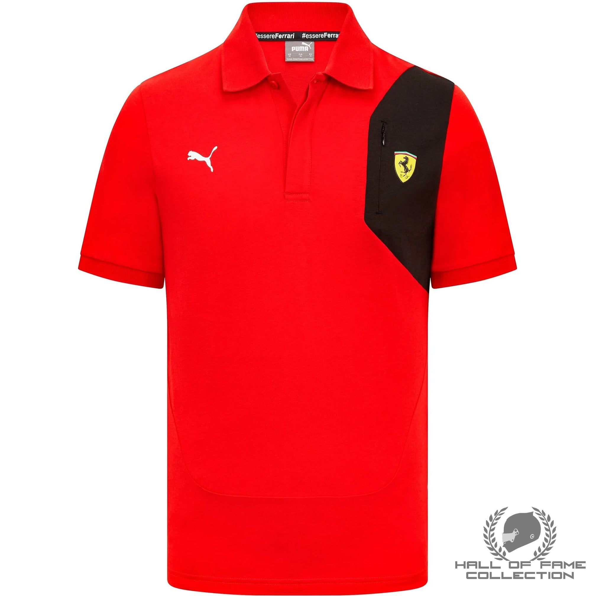 Scuderia Ferrari Men's Puma Small Shield Logo Polo Shirt-Black