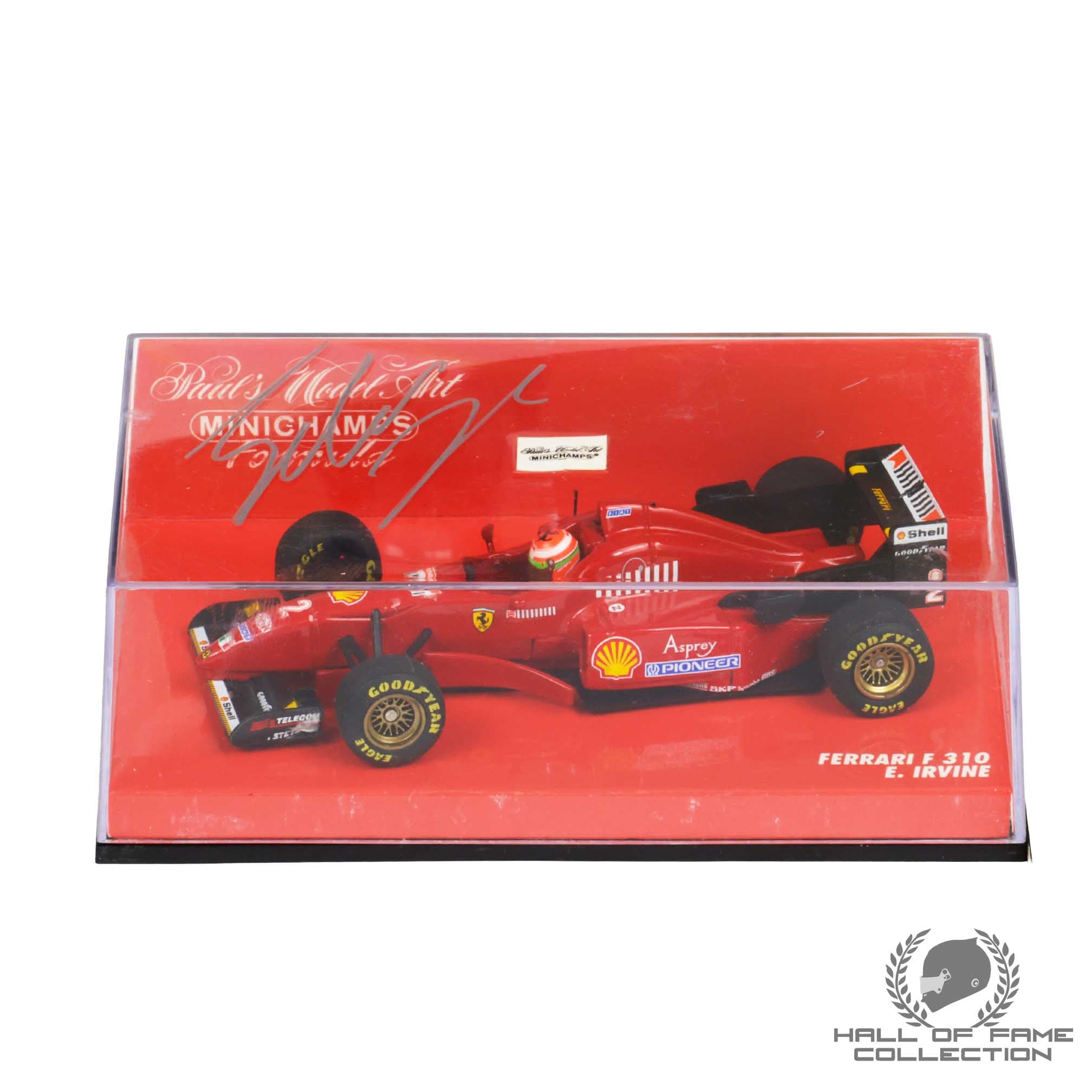 1998 Eddie Irvine Signed Scuderia Ferrari F300 Minichamps 1:43 F1 Model