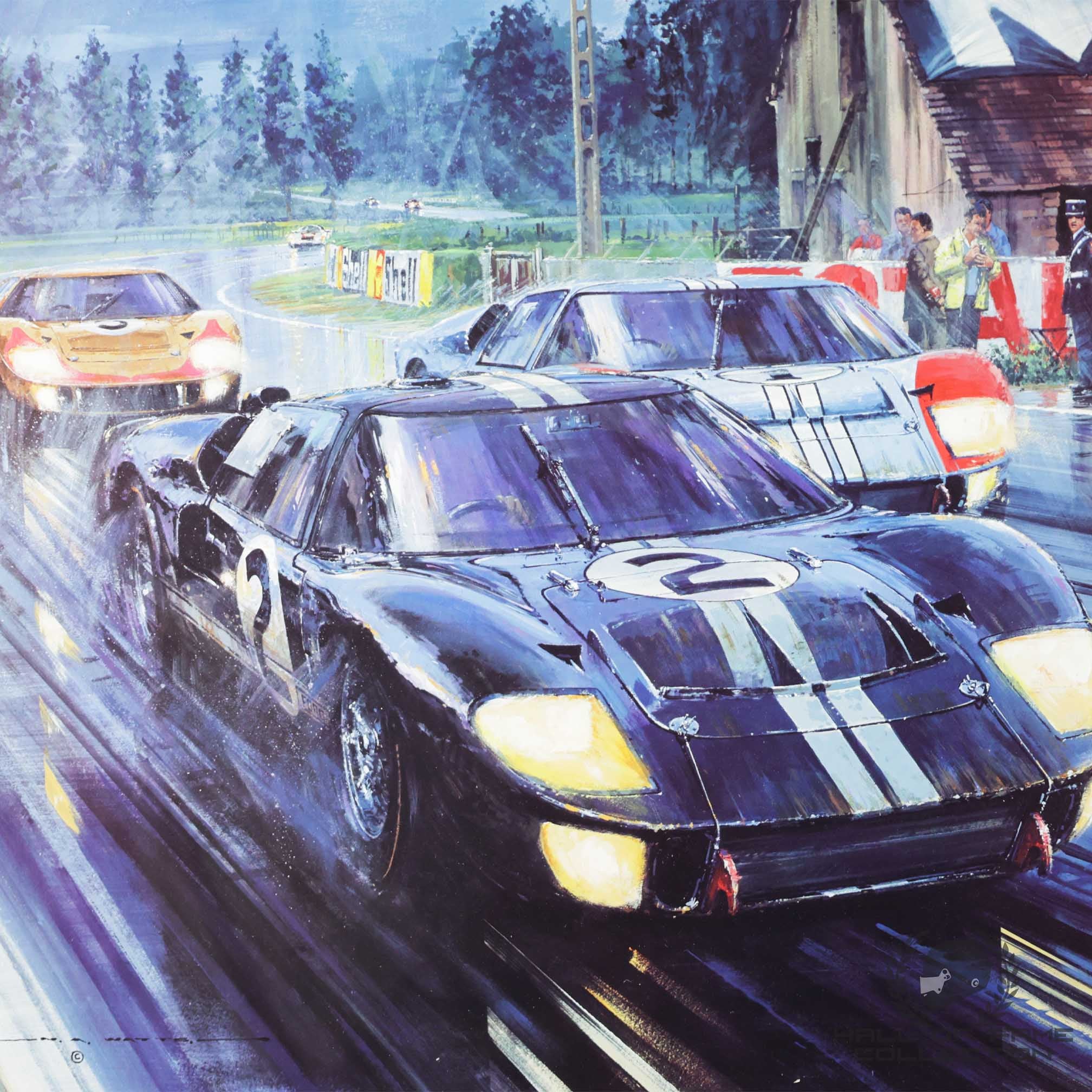 1966 Multi Signed "Formation Finish" Le Mans Framed Print