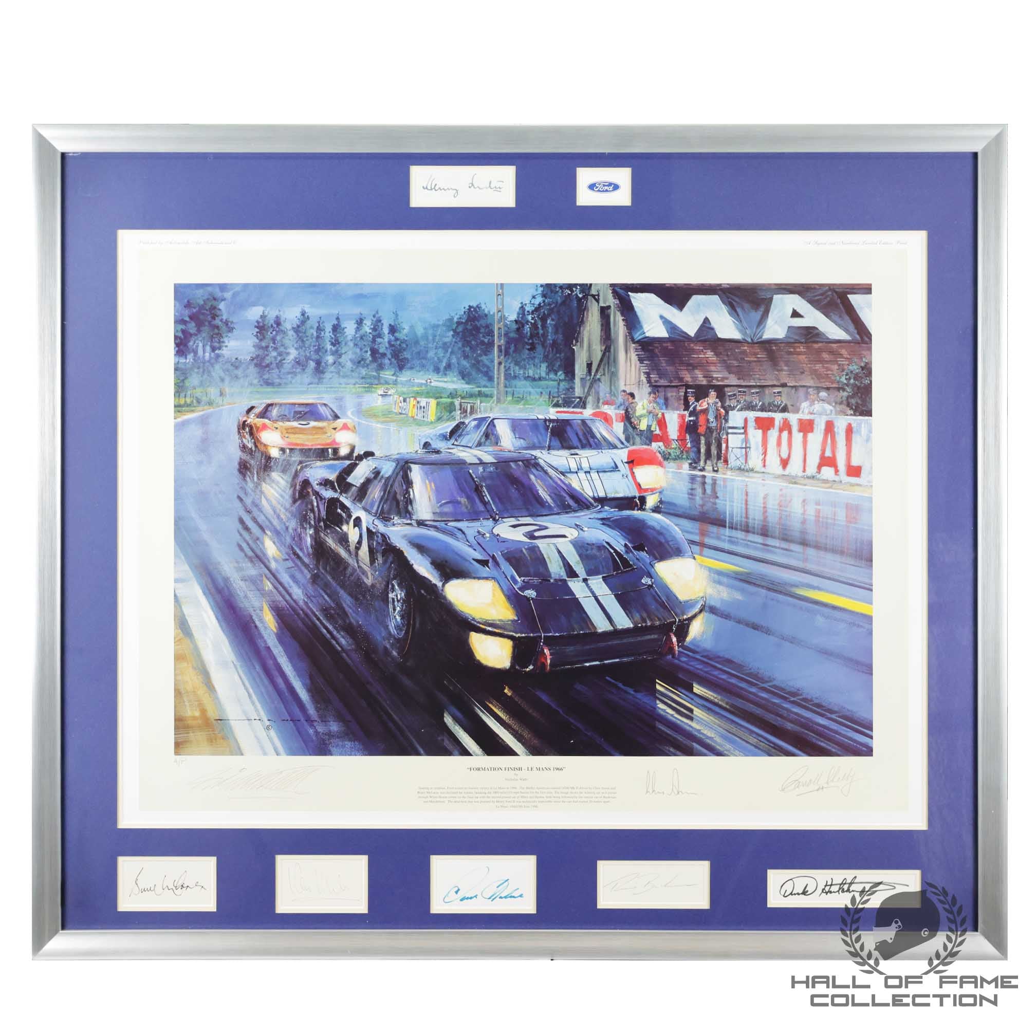 1966 Multi Signed "Formation Finish" Le Mans Framed Print