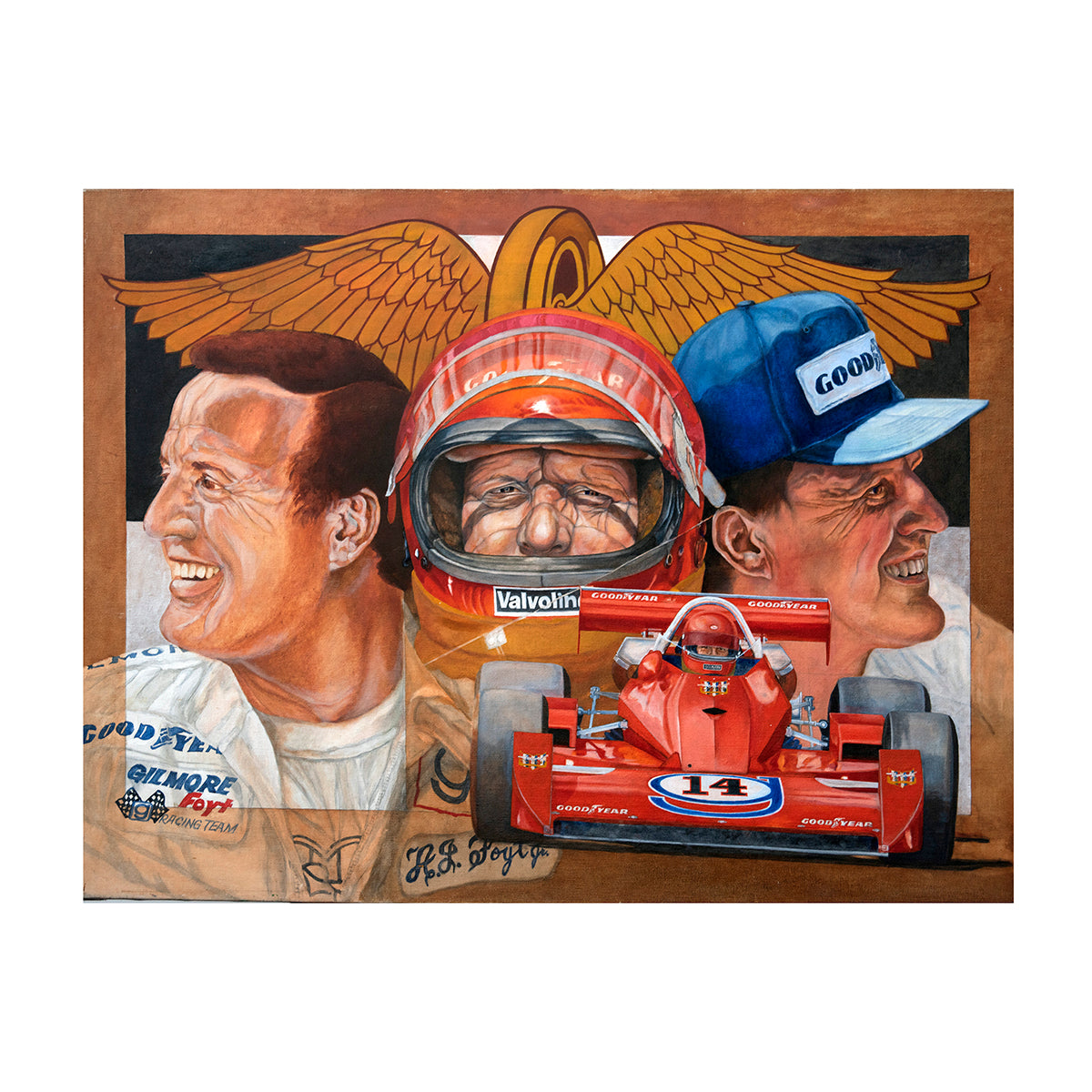 1977 A.J. Foyt Indy 500 Winning Original Ron Burton Artwork