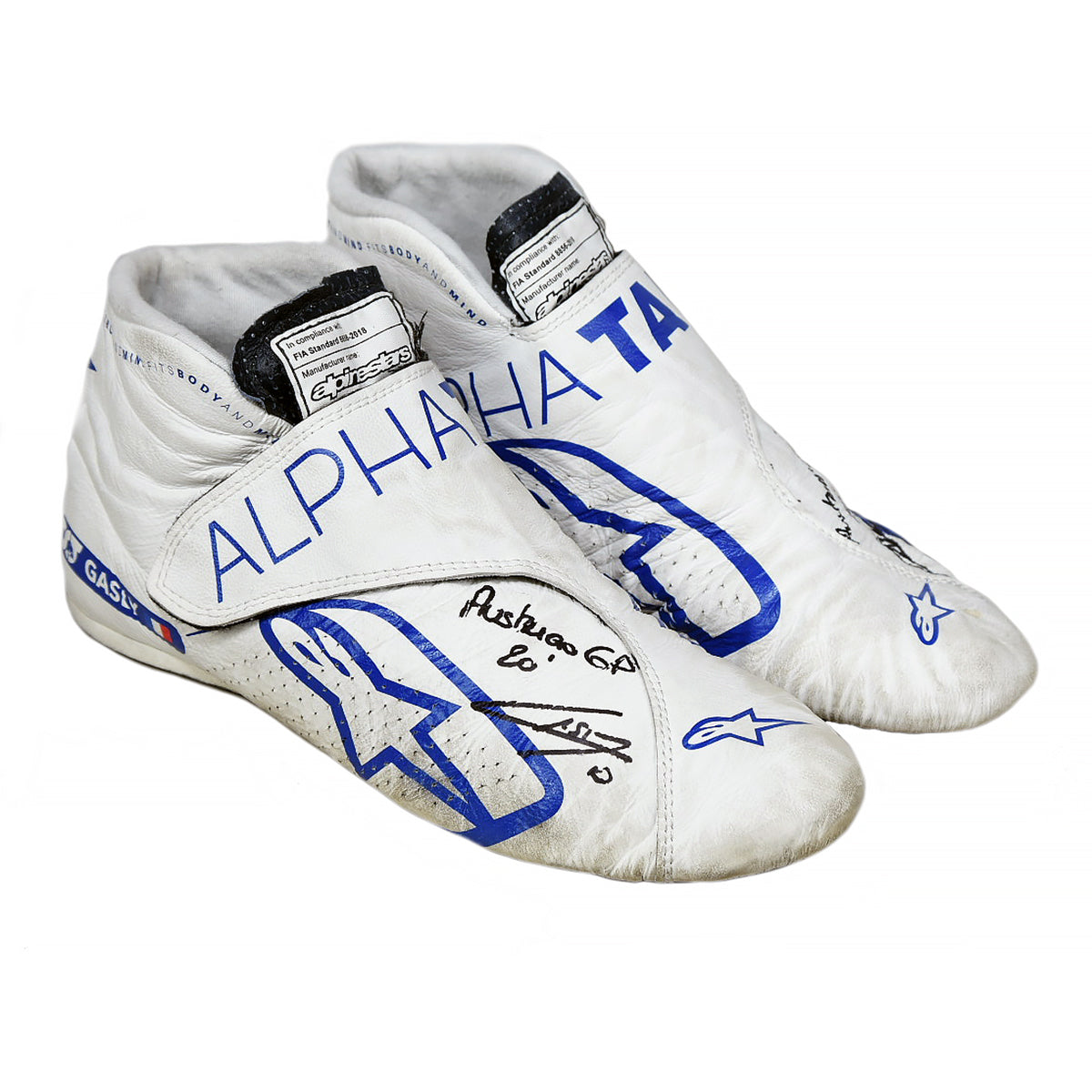 2020 Pierre Gasly Signed Race Used Austrian Grand Prix’s Scuderia AlphaTauri F1 Boots