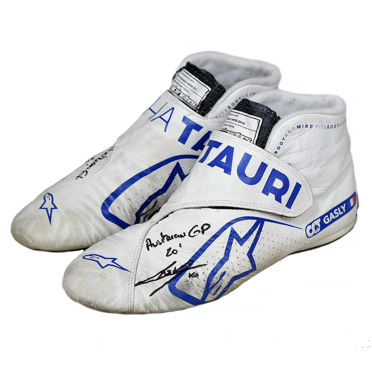 2020 Pierre Gasly Signed Race Used Austrian Grand Prix’s Scuderia AlphaTauri F1 Boots