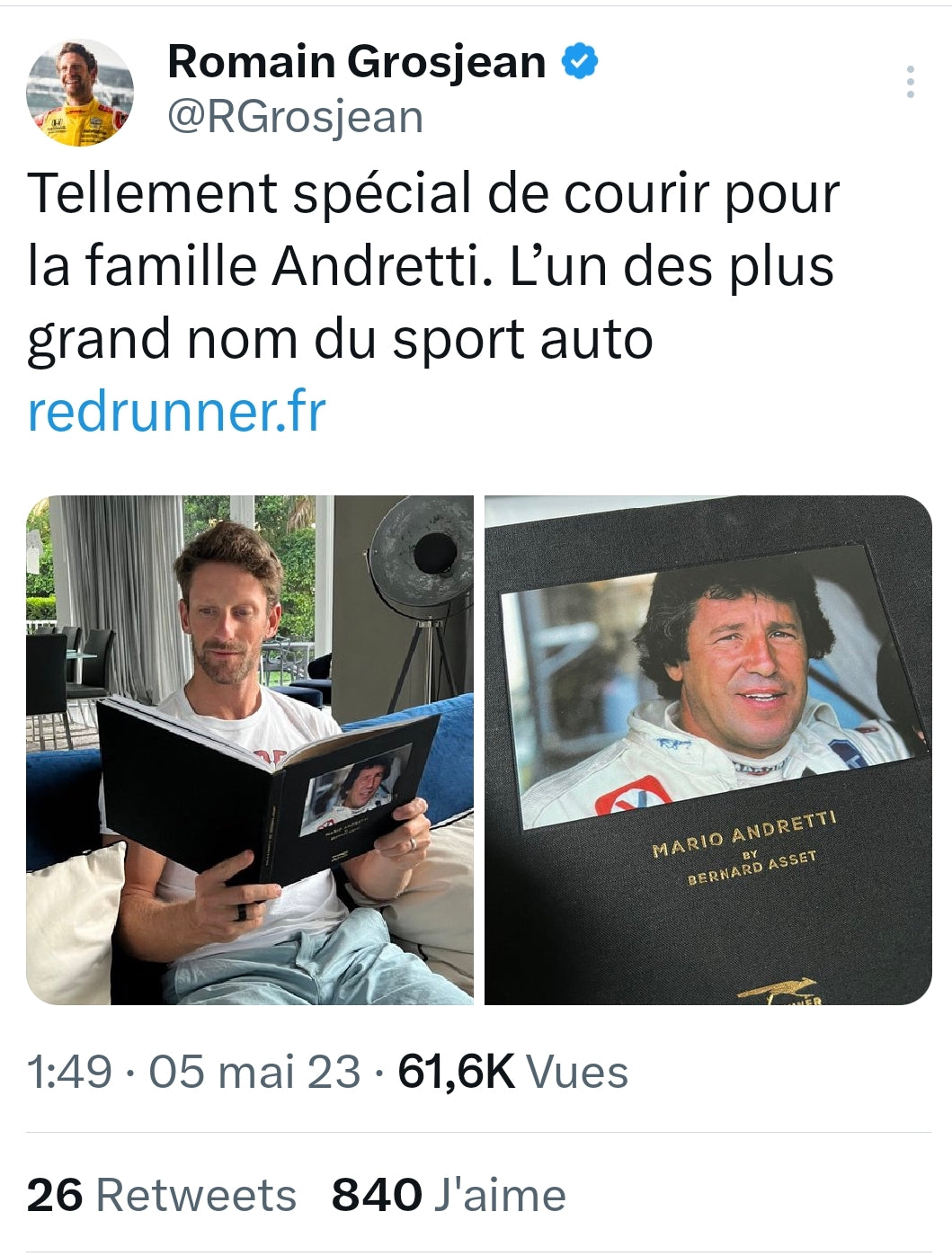 Mario Andretti Signed Limited Edition Bernard Asset Collectable Coffee Table Book