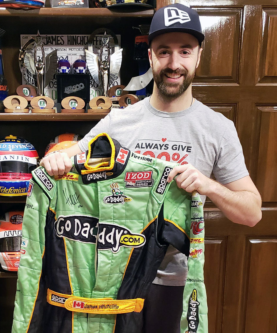 2012 James Hinchcliffe Signed GoDaddy Andretti Autosport IndyCar Race Worn Suit