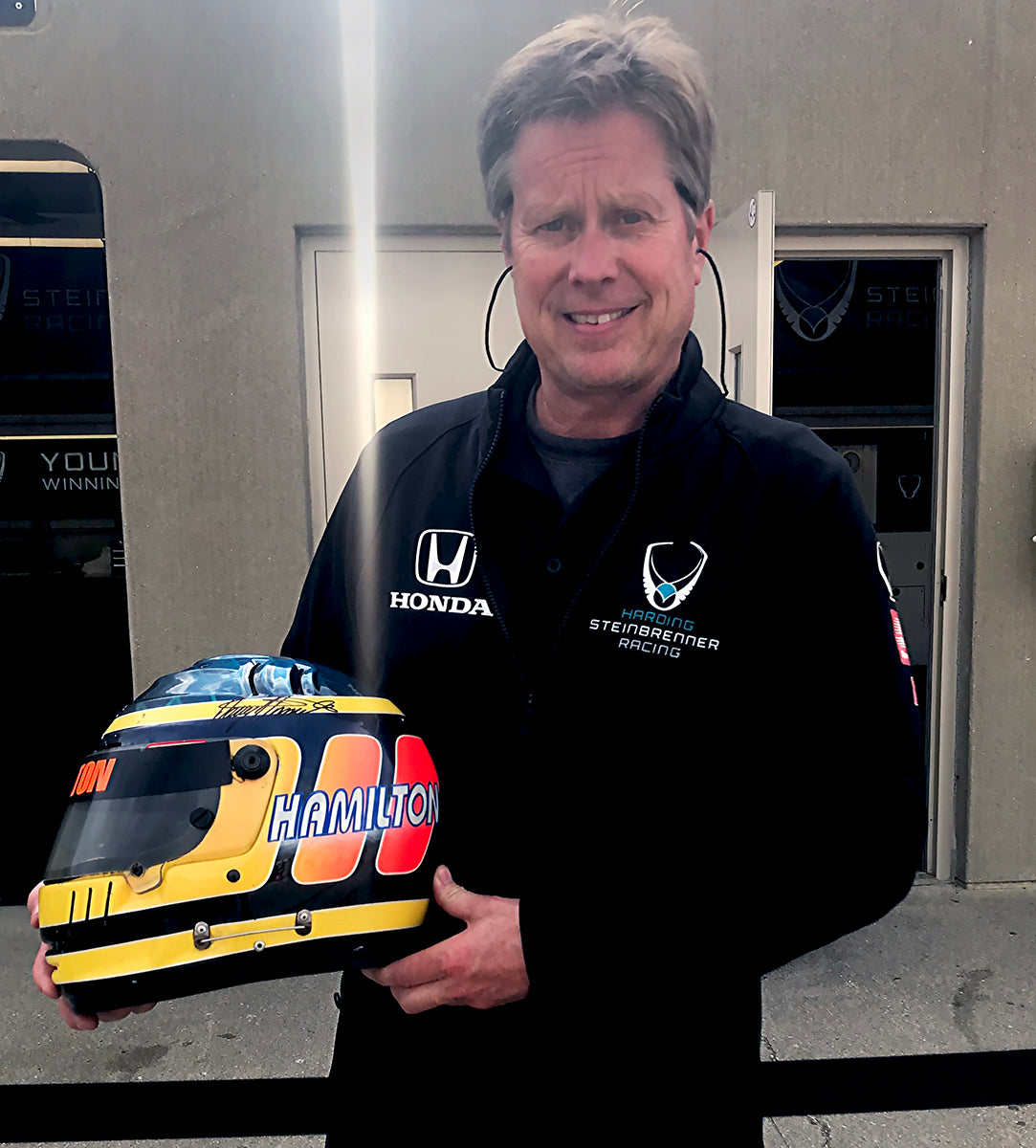 1993 Davey Hamilton Signed Indy 500 Used Simpson Shark IndyCar Helmet