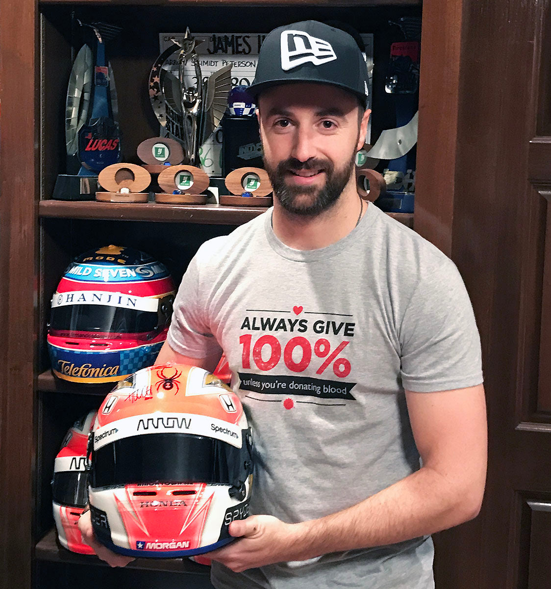 2017 James Hinchcliffe Signed Race Used Schmidt Peterson Motorsports IndyCar Helmet