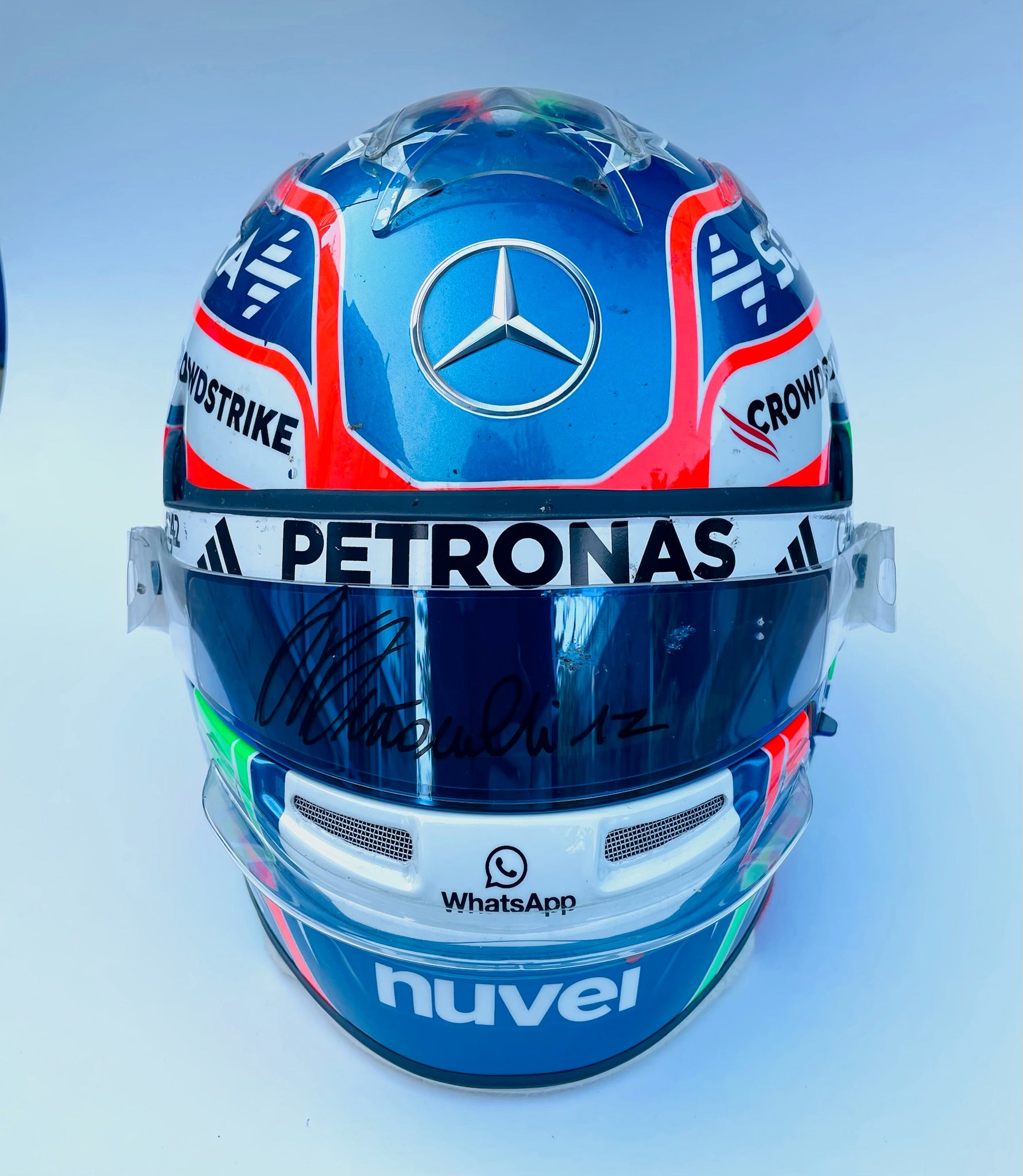 2025 Kimi Antonelli Signed Emilia Romagna GP Race Used Mercedes F1 Helmet