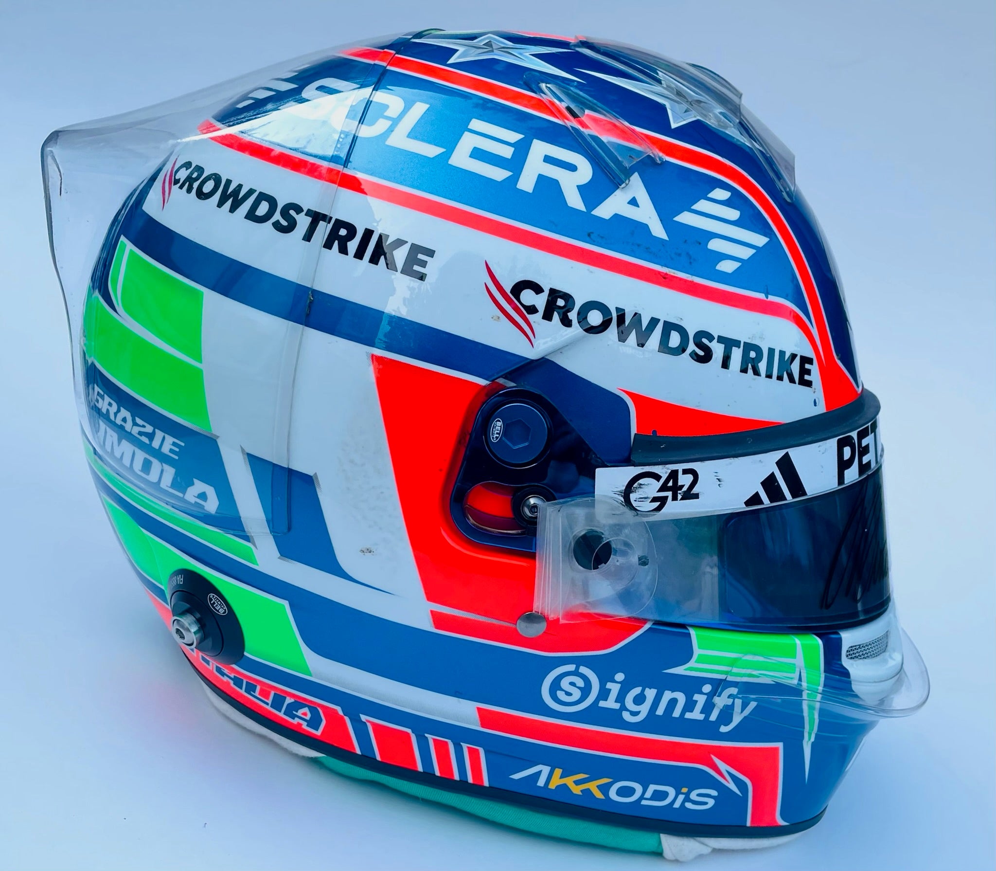 2025 Kimi Antonelli Signed Emilia Romagna GP Race Used Mercedes F1 Helmet
