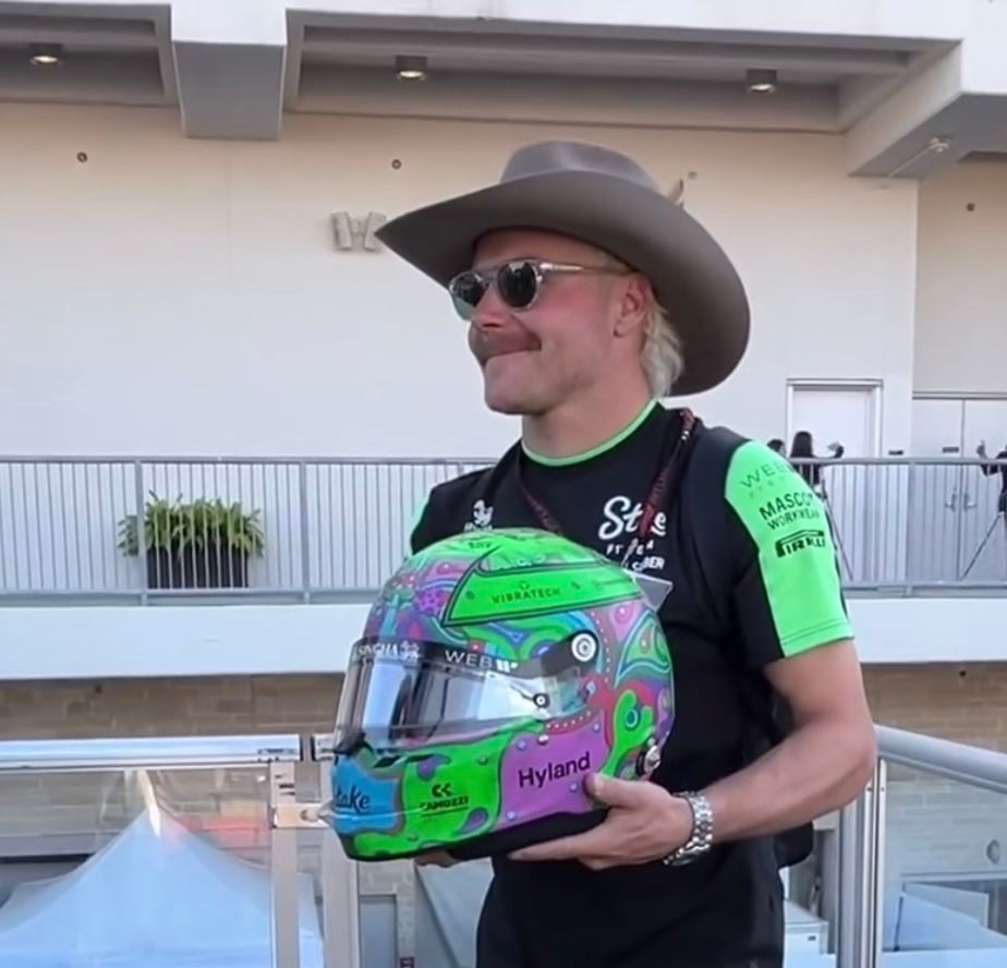 2024 Valtteri Bottas Signed US GP Race Used Kick Sauber F1 Helmet