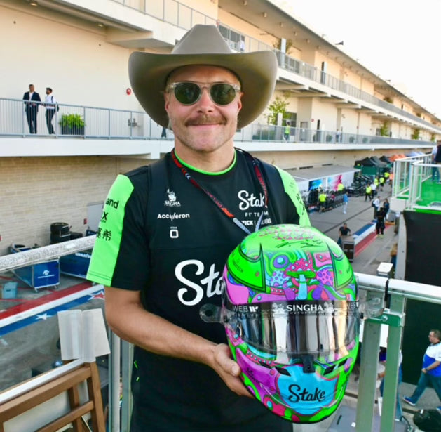 2024 Valtteri Bottas Signed US GP Race Used Kick Sauber F1 Helmet