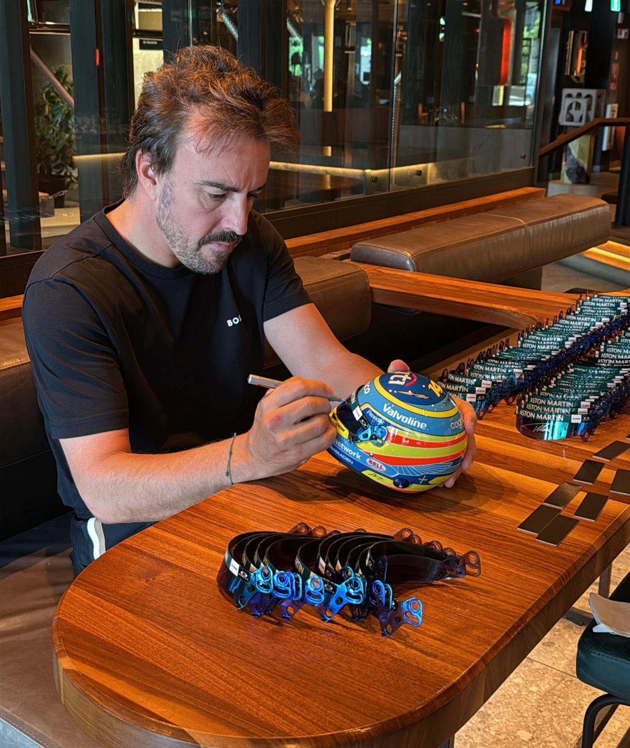 2025 Fernando Alonso Signed Official Bell Aston Martin 1:2 Scale F1 Helmet