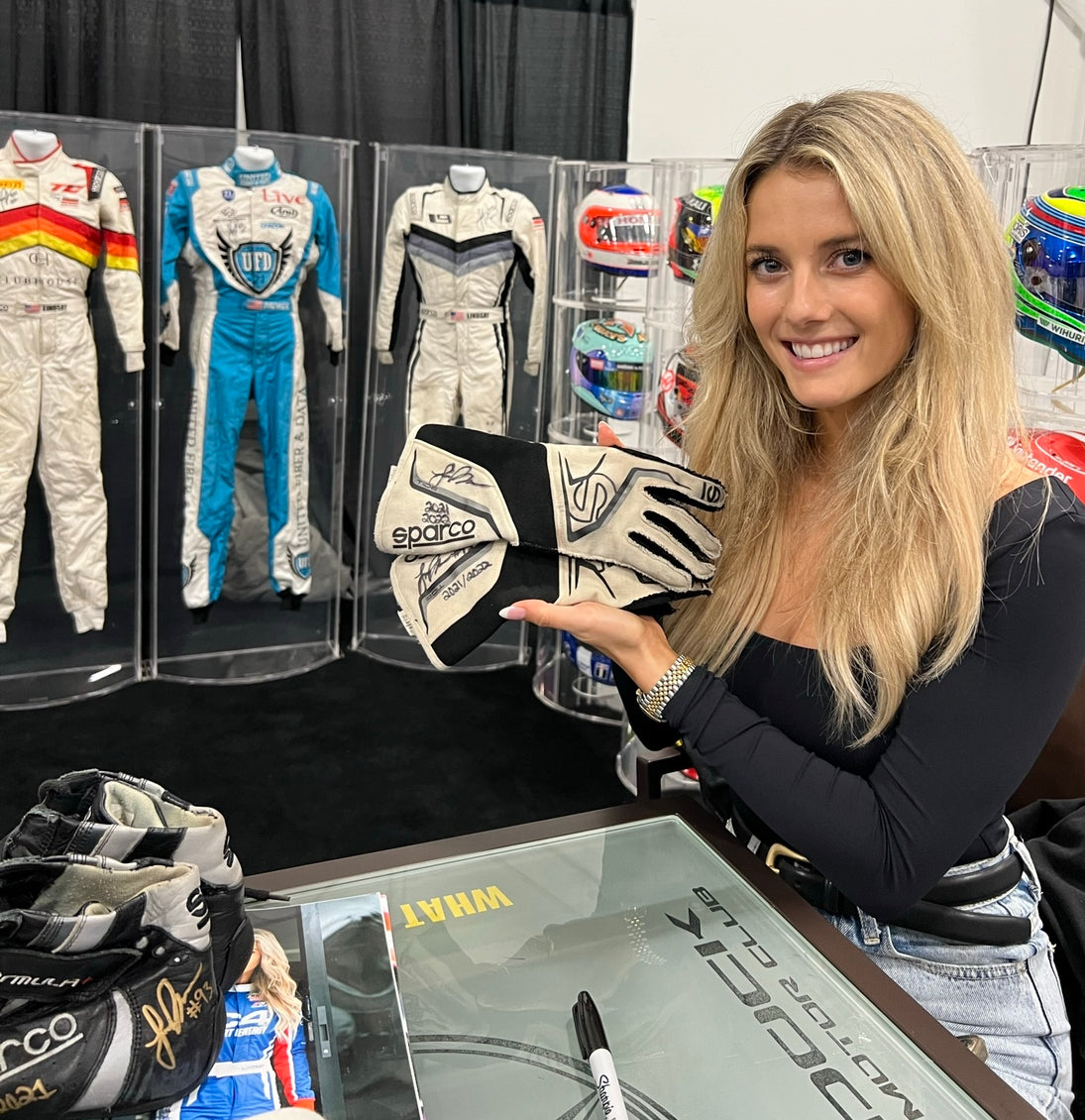 2021-22 Lindsay Brewer Signed Race Used Touring Car Plus Indy Pro 2000 Rookie Gloves