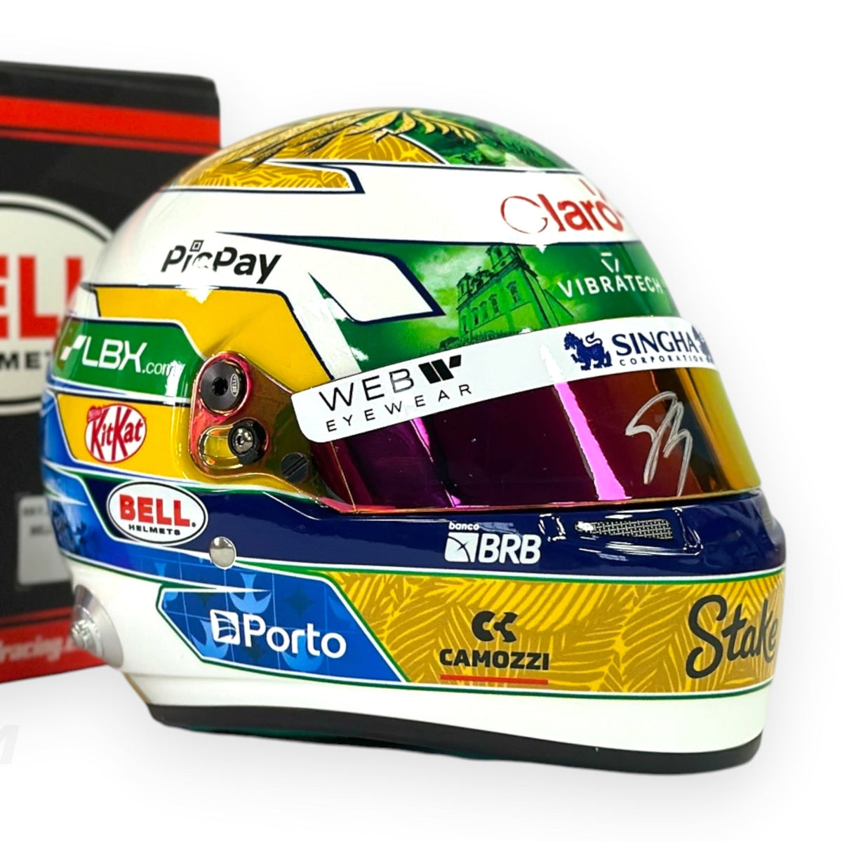 2025 Gabriel Bortoleto Signed Brazilian GP Sauber 1:2 Scale F1 Helmet