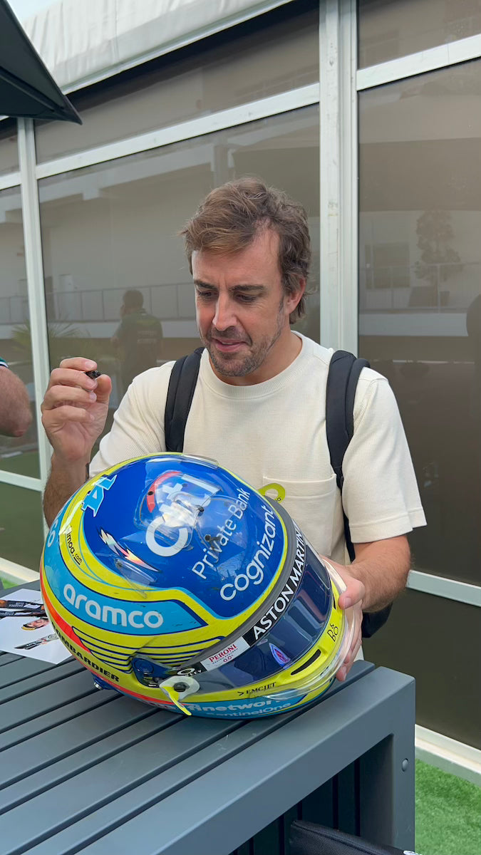2024 Fernando Alonso Signed Race Used Aston Martin F1 Helmet