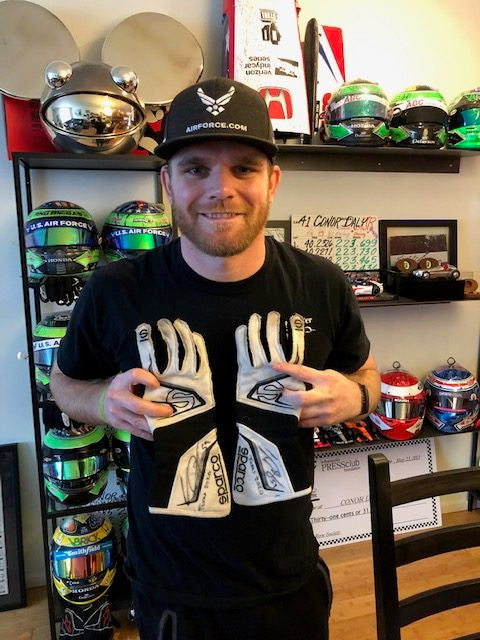 2020 Conor Daly Signed Race Used Texas Carlin Racing IndyCar Gloves