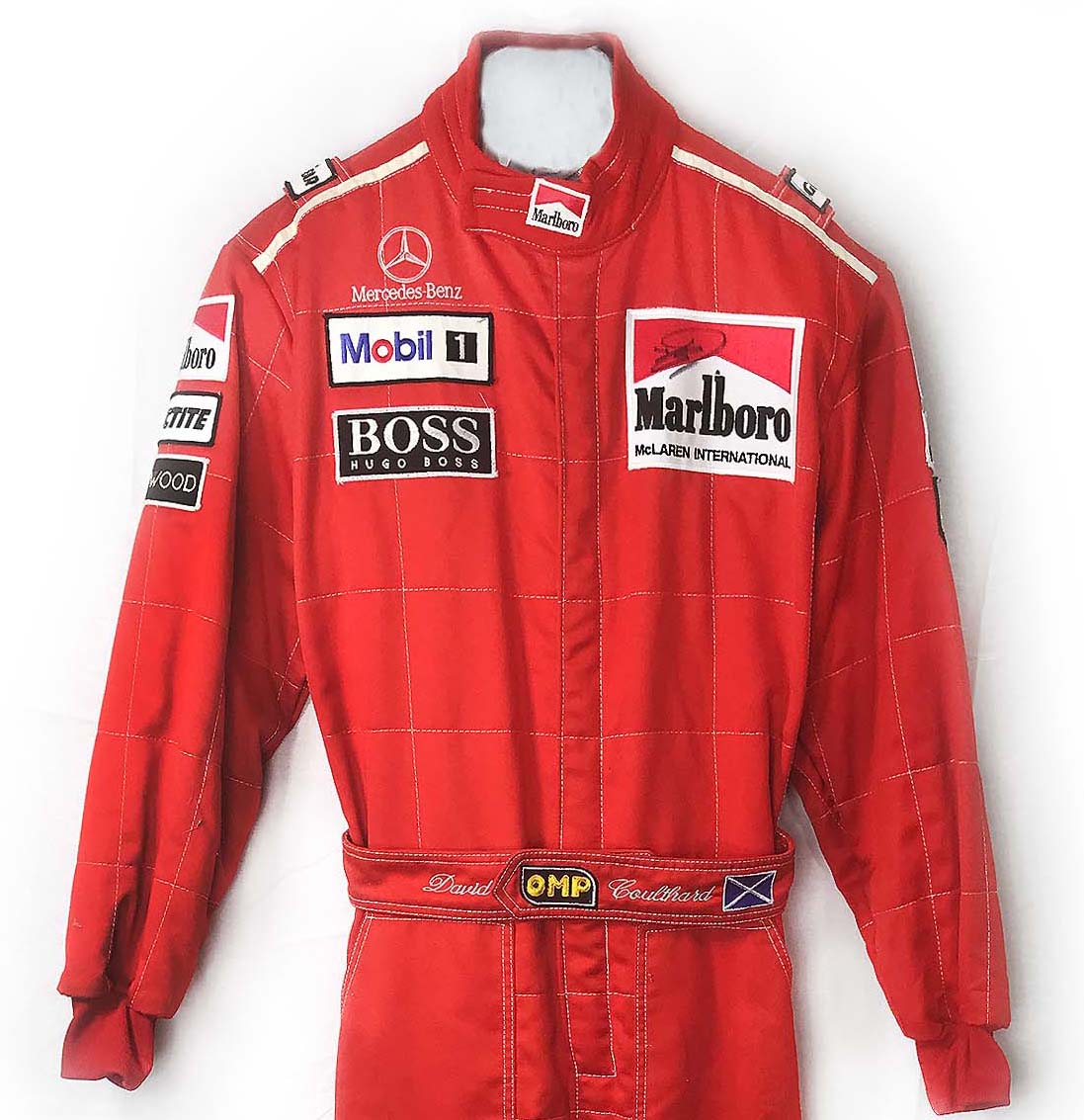 1996 David Coulthard Signed Race Worn McLaren F1 Suit