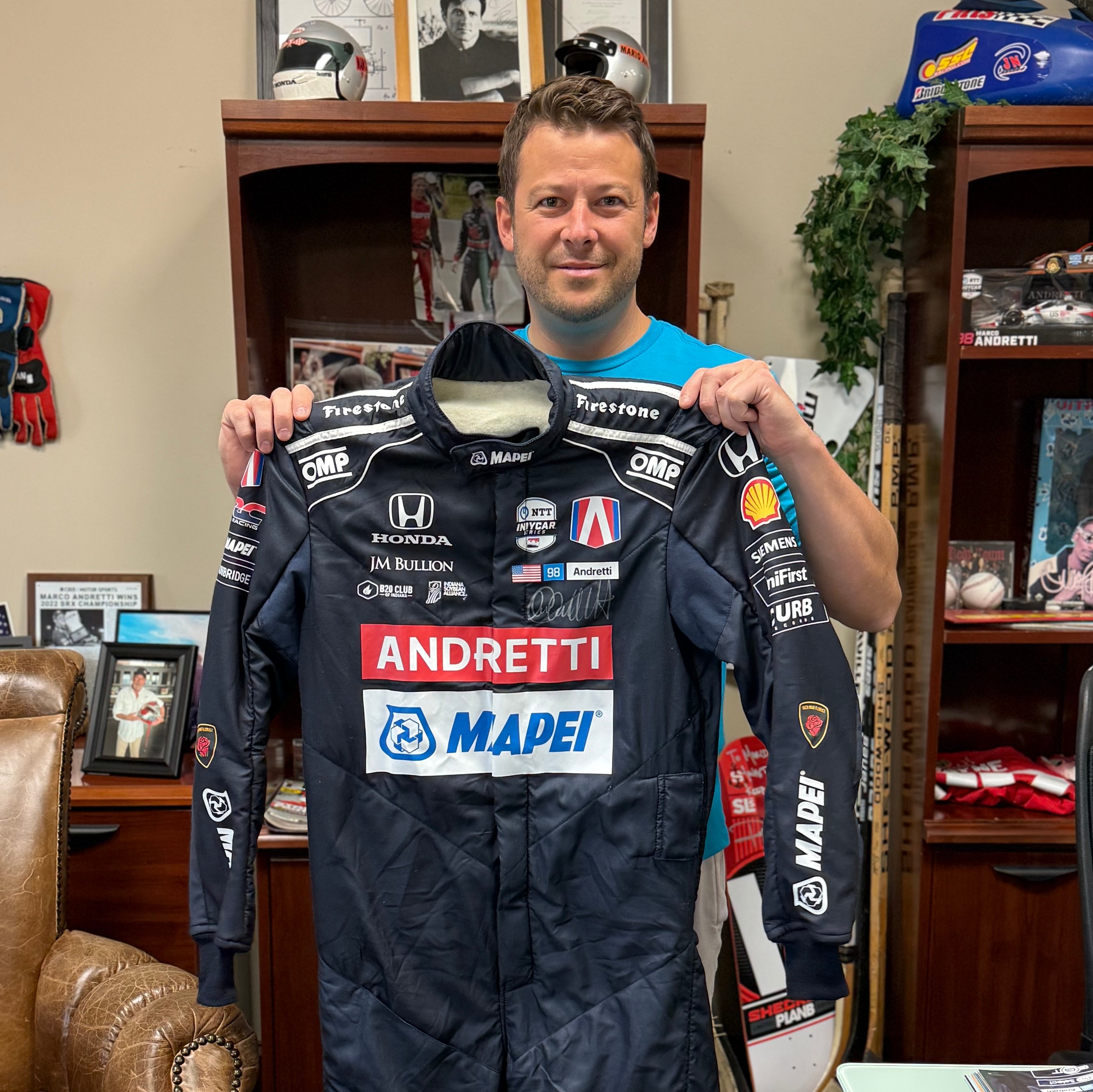 2025 Marco Andretti Signed Original Worn Andretti Global Indy 500 Suit