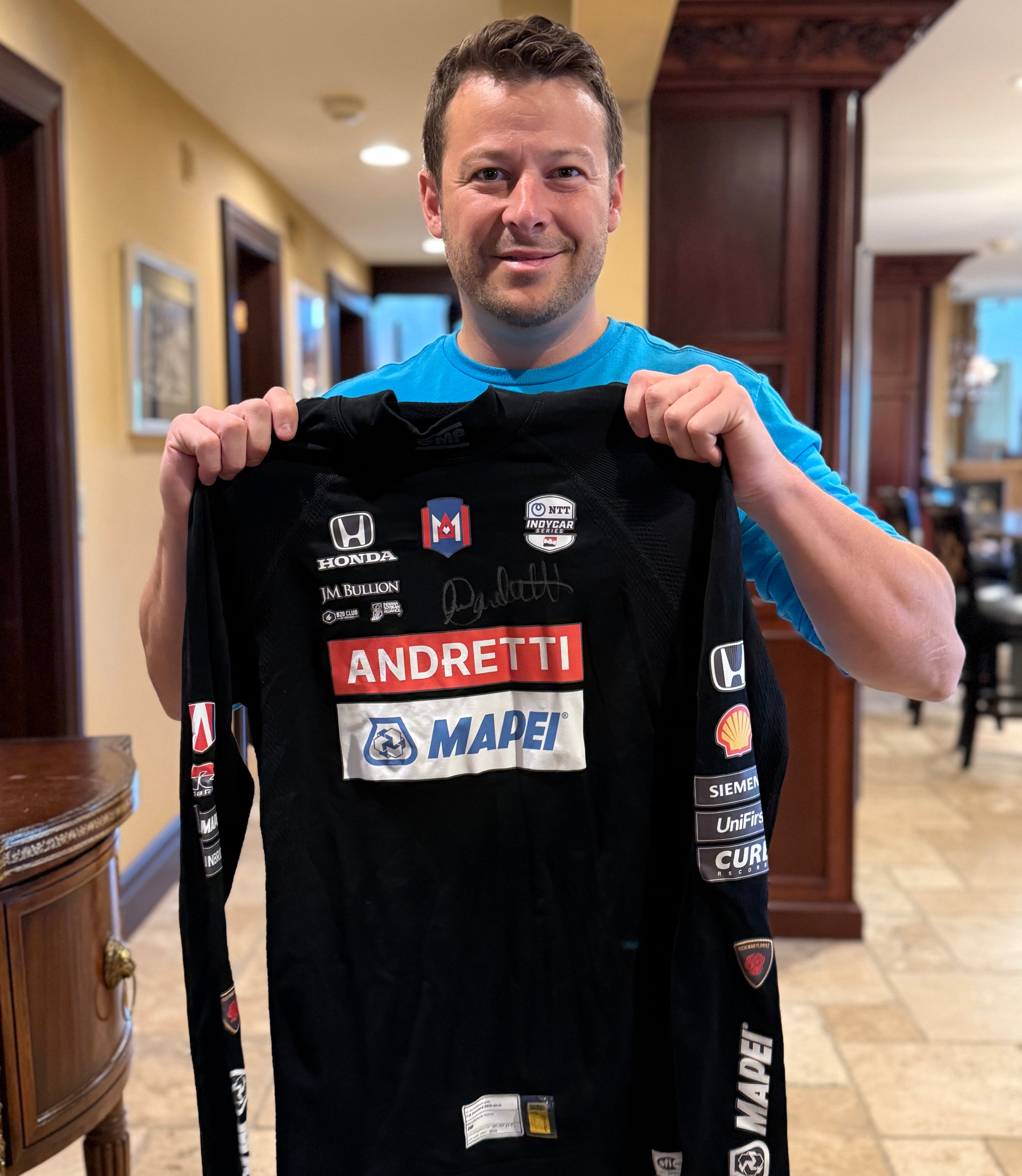 2025 Marco Andretti Signed Original Worn Andretti Global Indy 500 Nomex